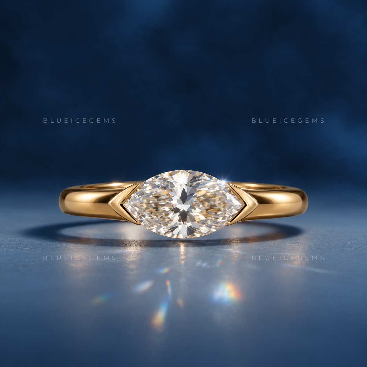 Alora Marquise Cut Classic Silhouette Solitaire Engagement Ring