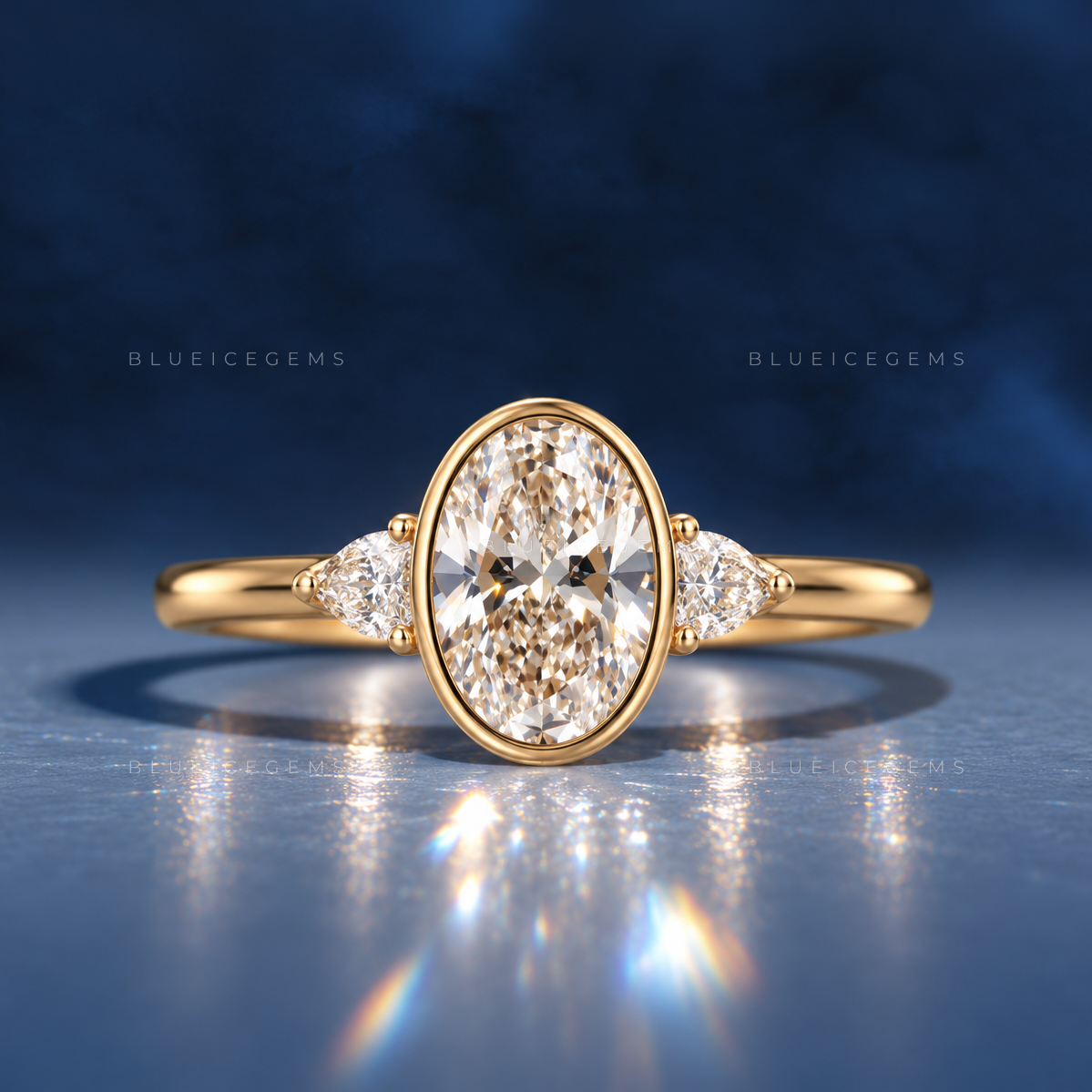 Solara Oval Cut Certified Pavé Accent Solitaire Engagement Ring