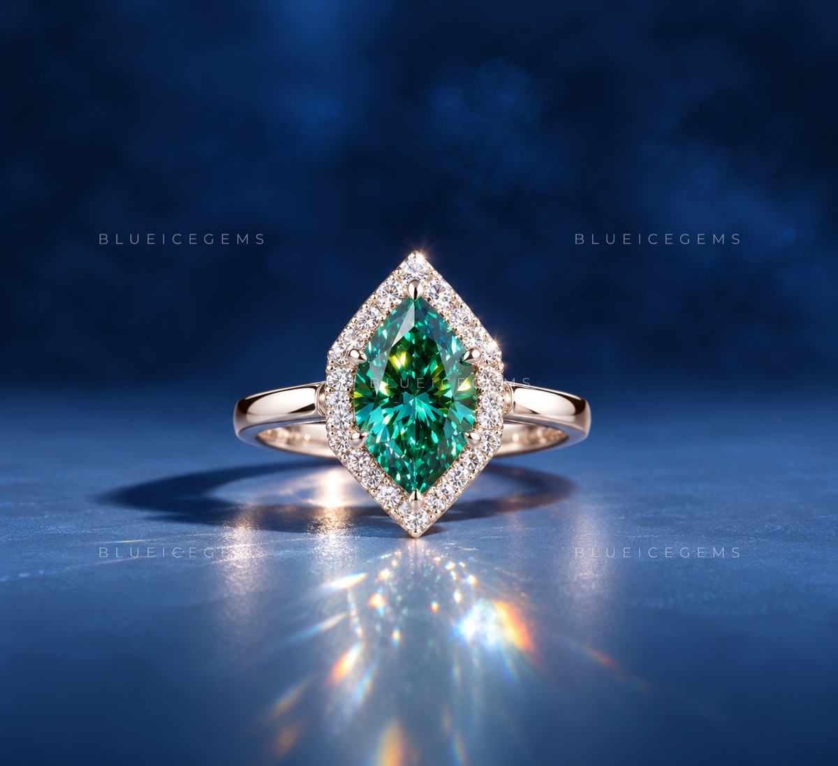 Enchanted Verdant Dutch Marquise Pavé Ring