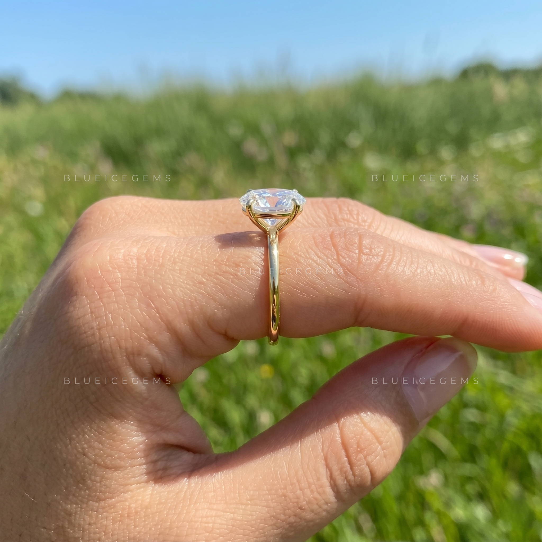 Ethereal Majesty Oval Cut Eco-Conscious Solitaire Engagement Ring
