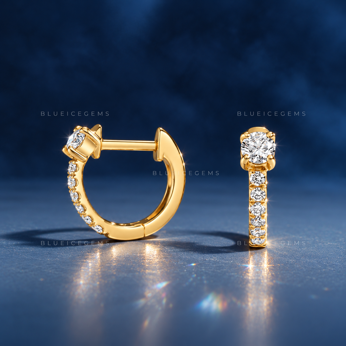 Elegant Round Pavé Huggie Earrings