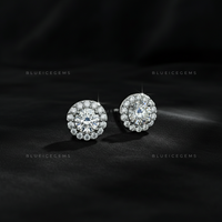 The Ethereal Crown: Grand Halo Diamond Stud Earrings