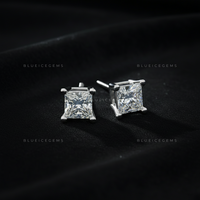 The Regal Prism: Princess-Cut Diamond Stud Earrings