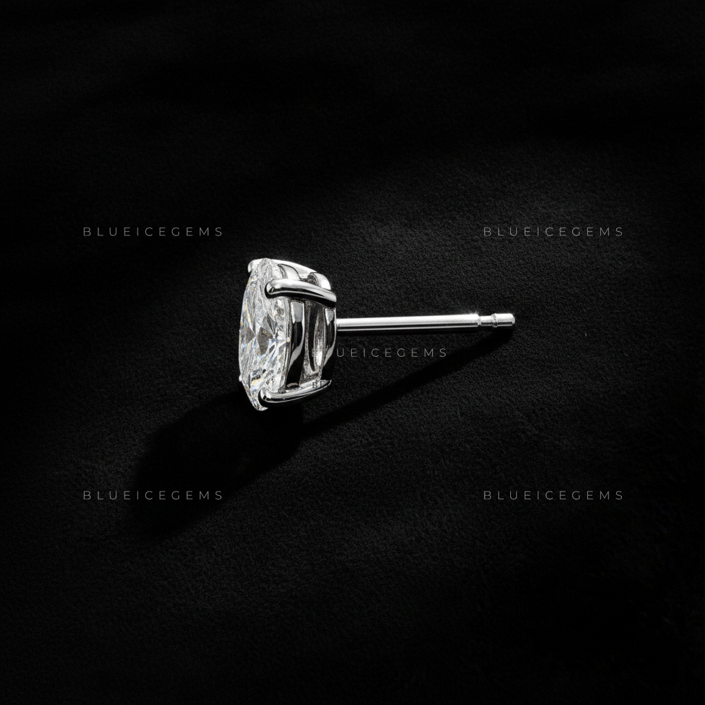 The Ethereal Ellipse: Oval Diamond Stud Earrings