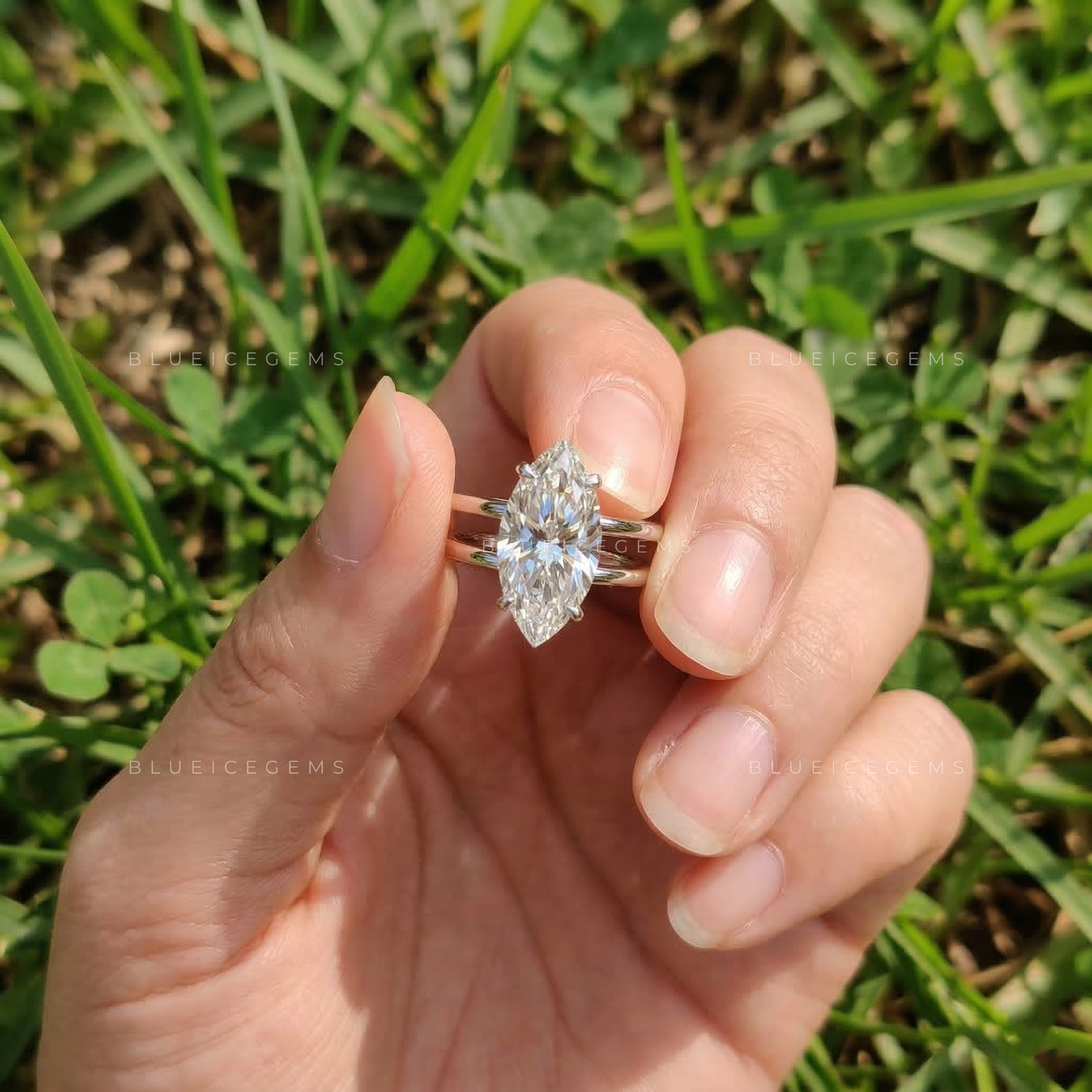 Celestial Radiance Marquise Cut Solitaire Ring