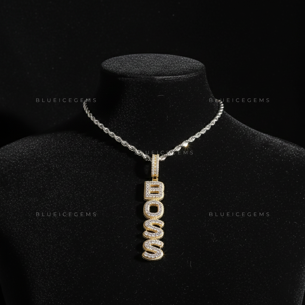 "GRACE" Vertical Custom Block Pendant