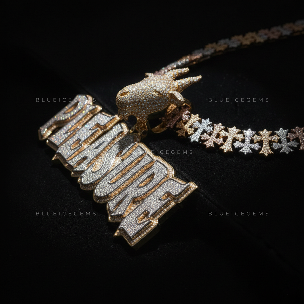 The "PLEASURE" G.O.A.T. Edition: 3D Sculptural Animal & Bold Slab-Script Pendant