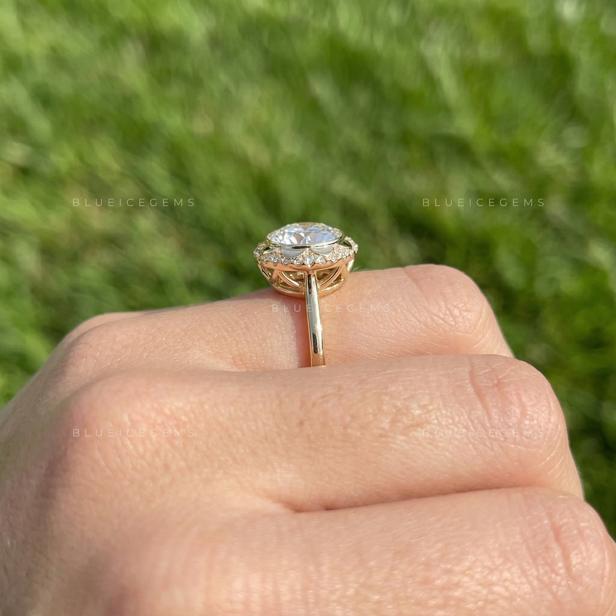 Timeless Radiance Round Cut Pavé Engagement Ring