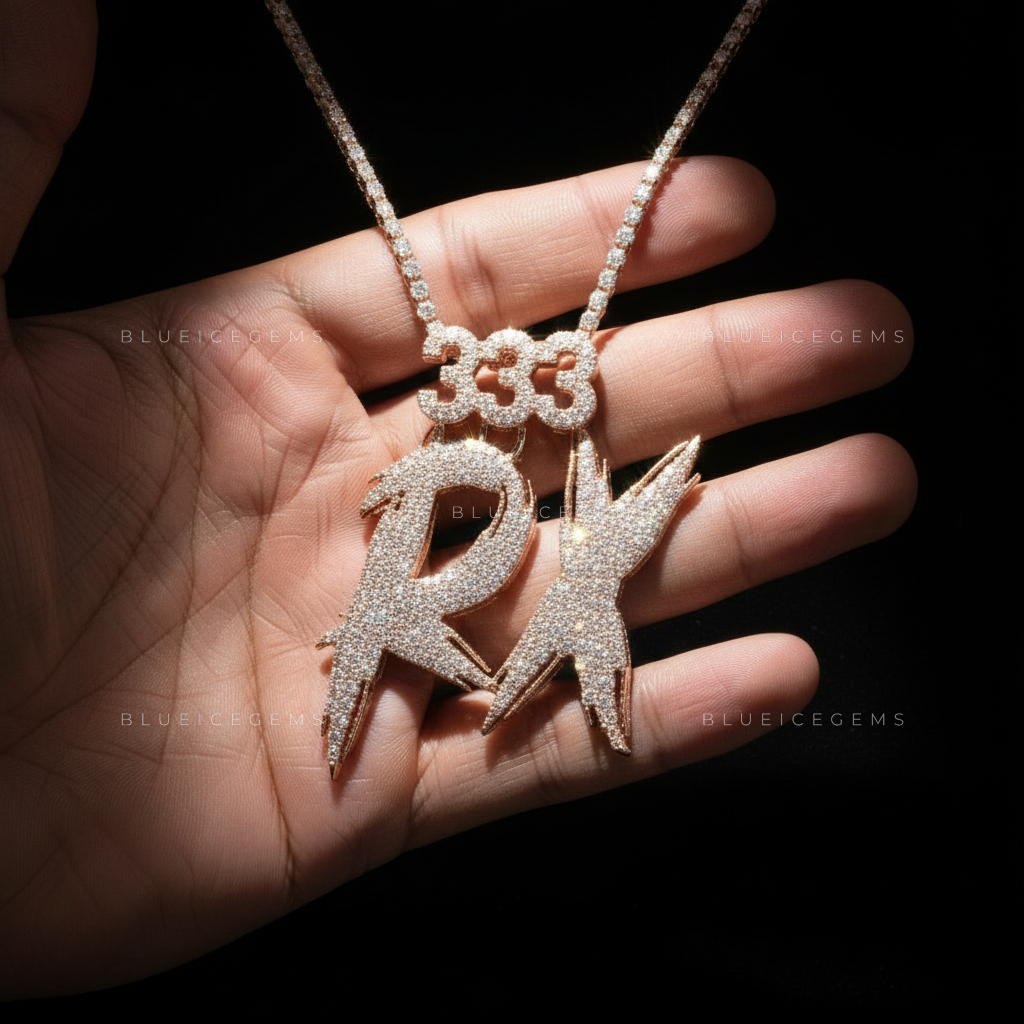 The "RX 333" Kinetic: Sharp Electric Script & Triple-Digit Crown Pendant