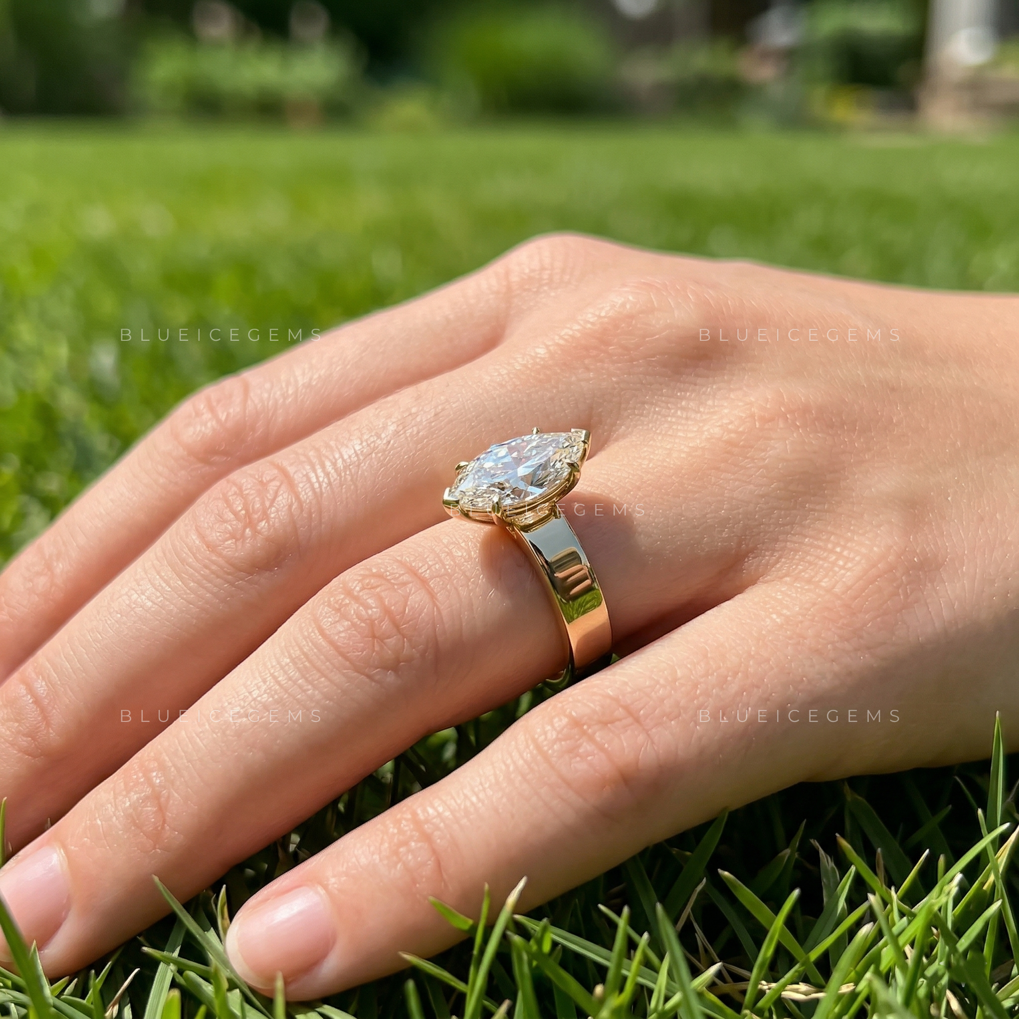 Vintage Heirloom Marquise Old Mine Cut Solitaire Ring