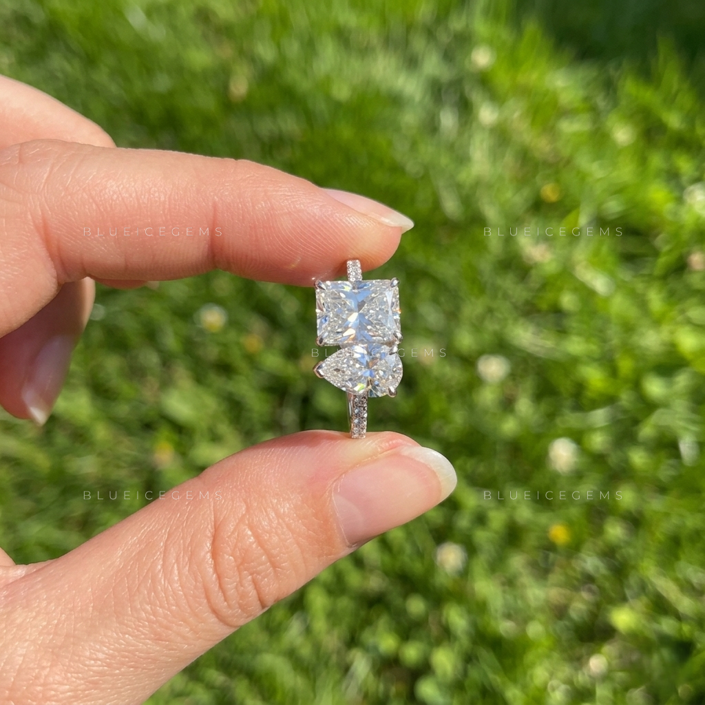 Asymmetric Pear & Radiant Mixed-Shape Luxury Ring