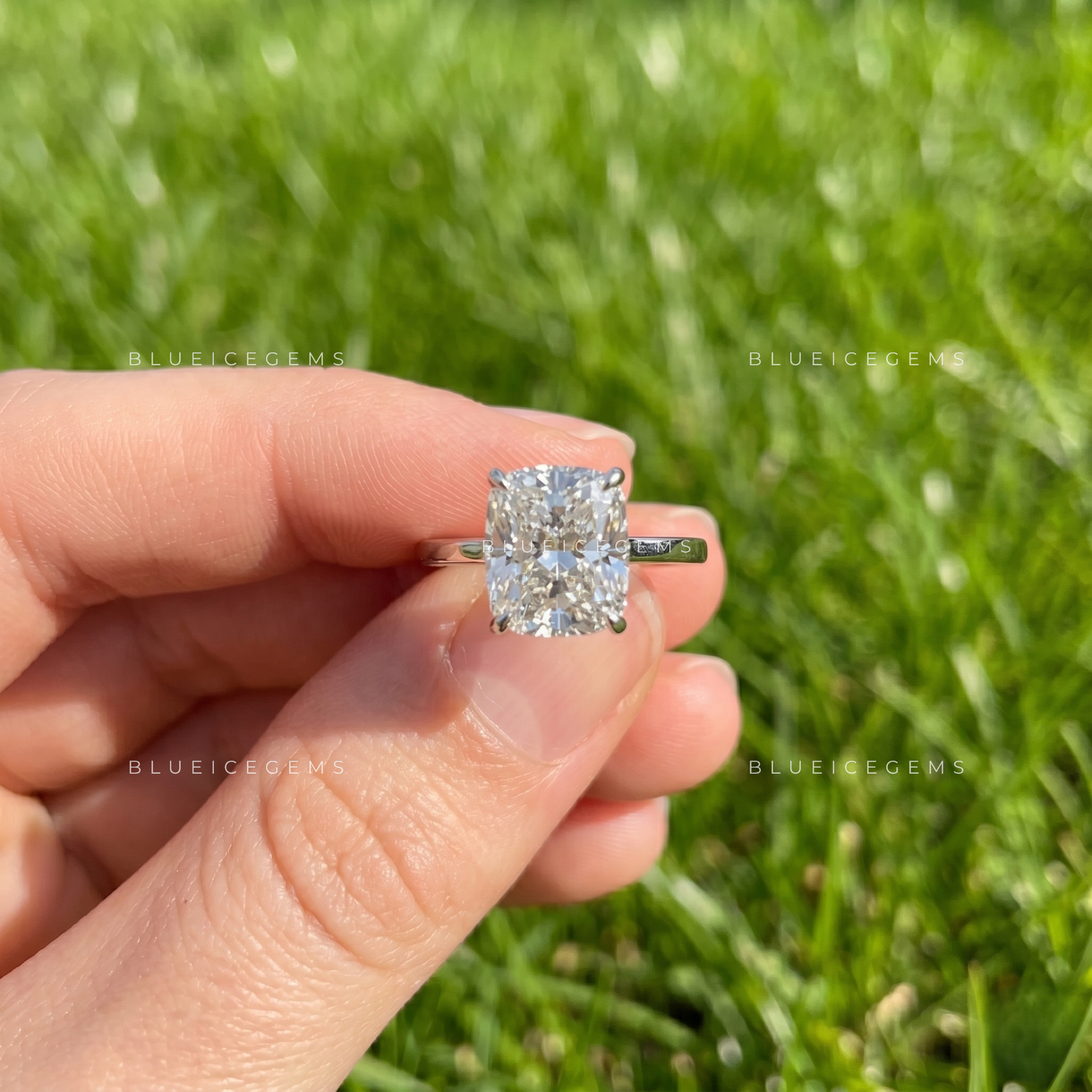 Regal Whisper Cushion Cut Solitaire Engagement Ring