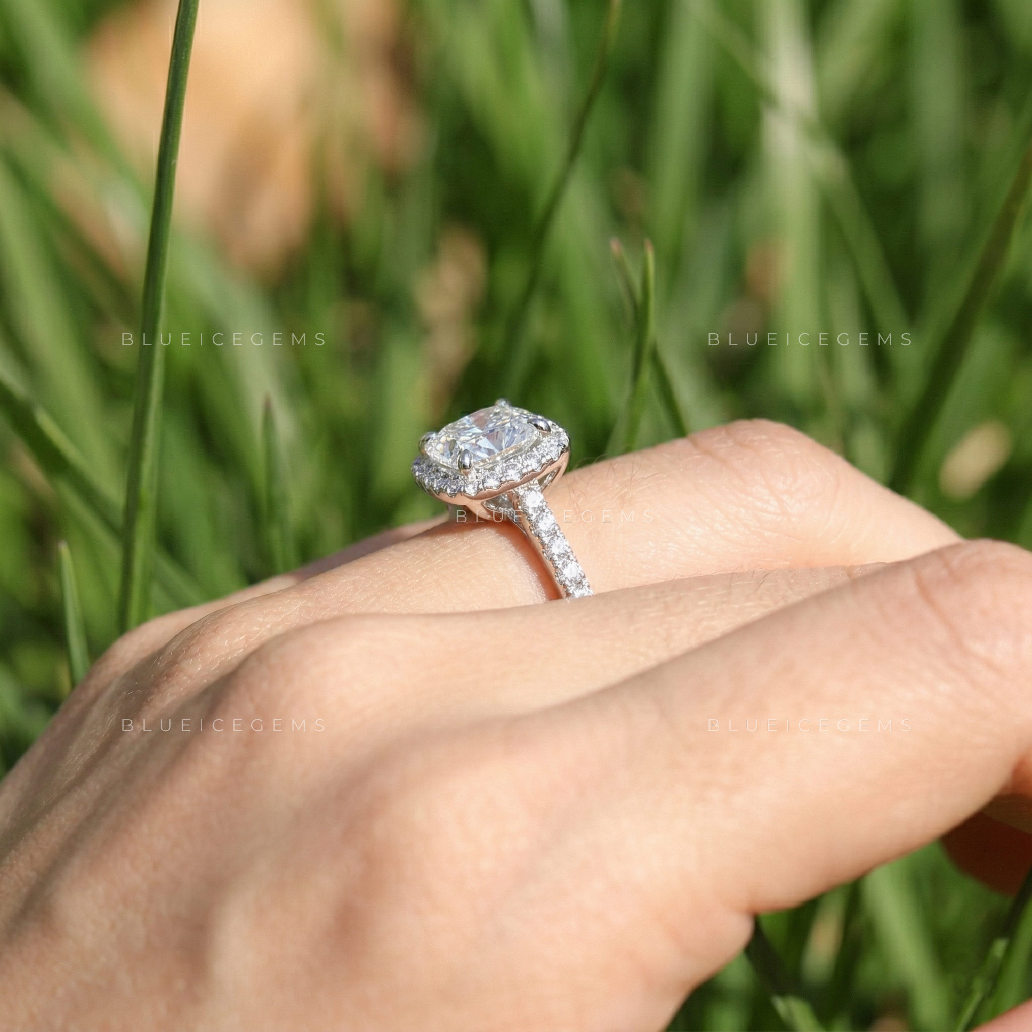 Classic Sophistication Cushion Cut Pavé Engagement Ring