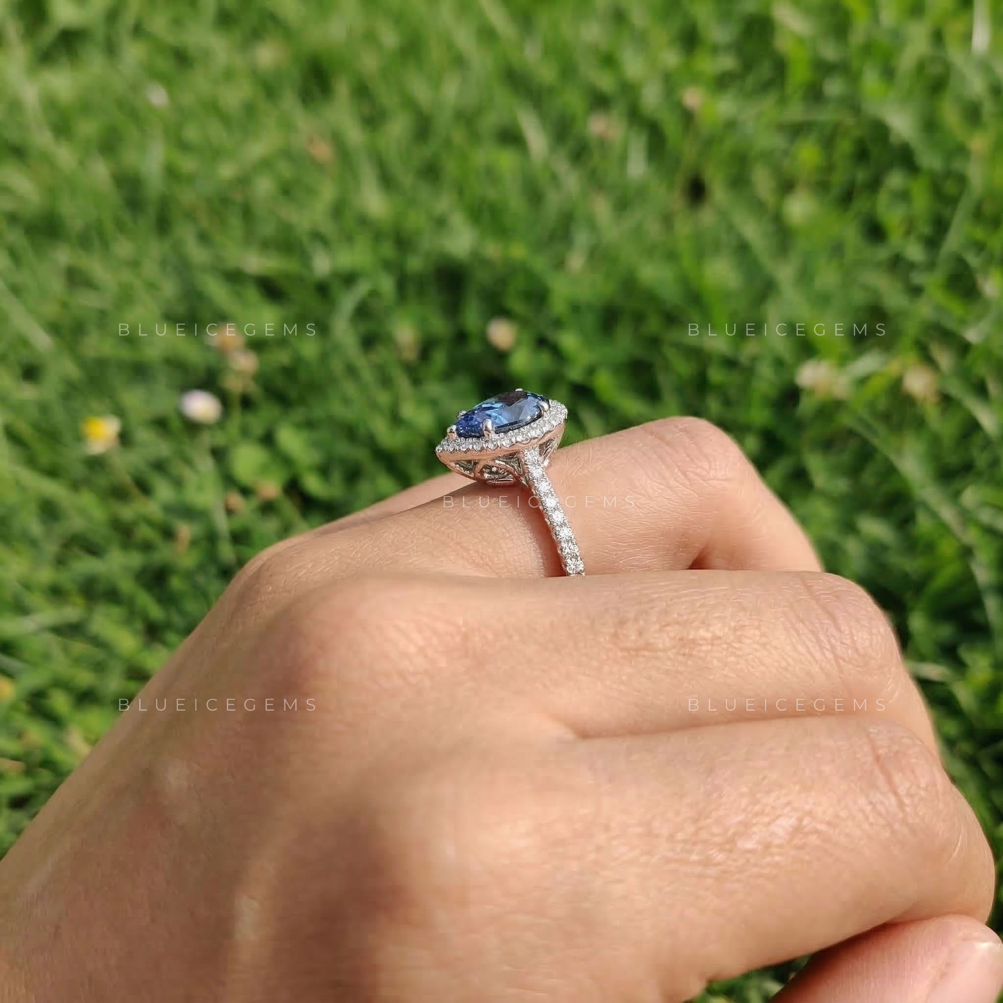 Regal Indigo Pear Cut Statement Ring