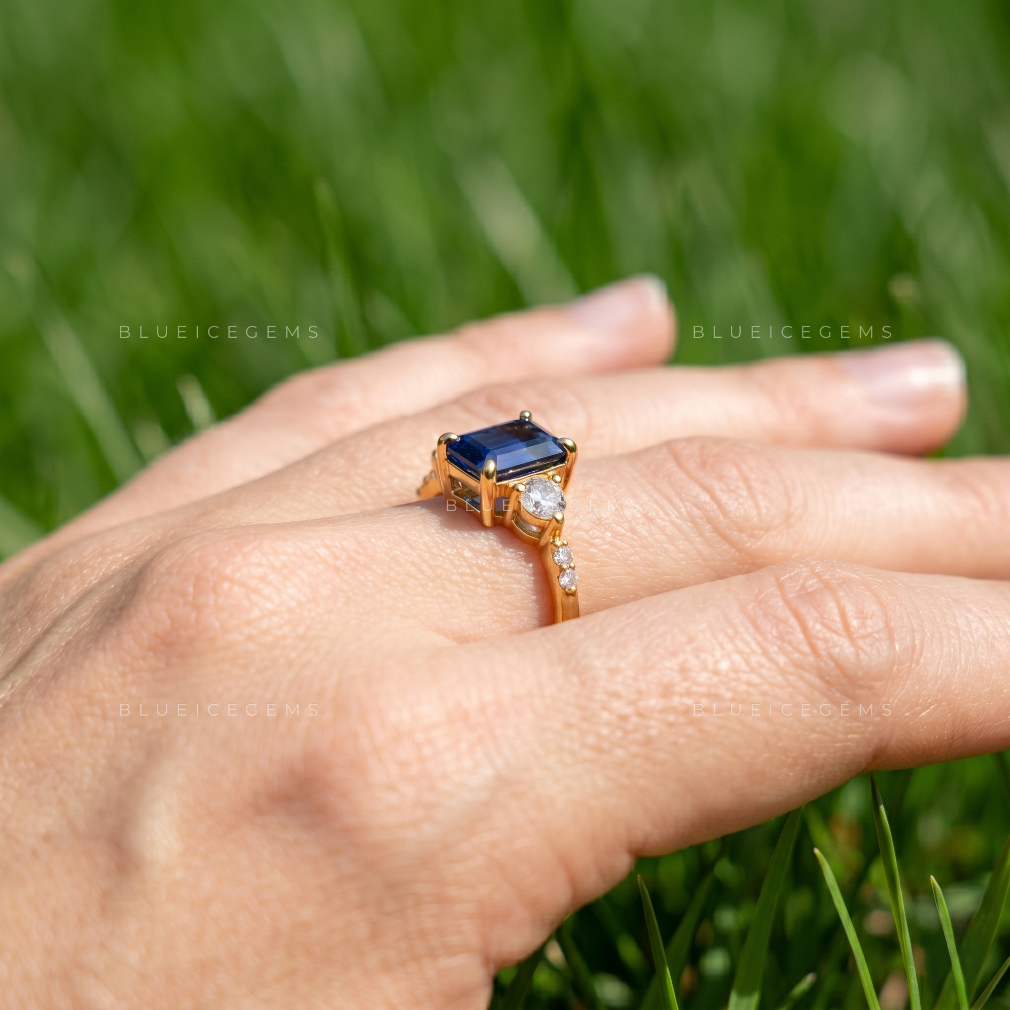 The "Azure Essence" Oval Sapphire Trilogy: Radiant Birthstone Statement