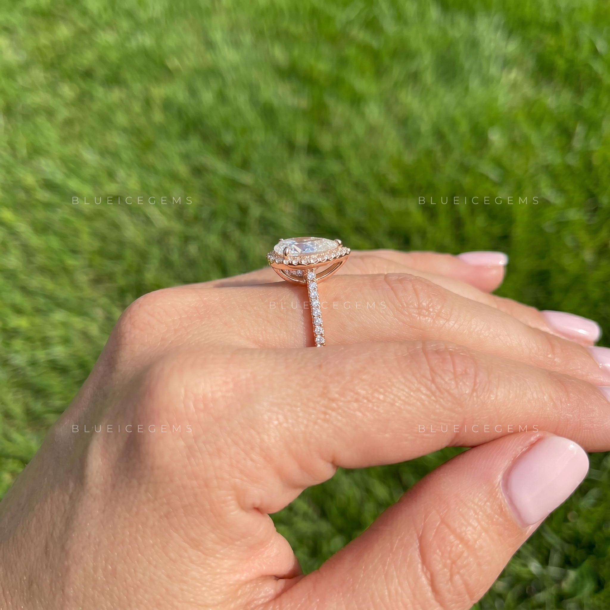 Infinite Splendor Pear Cut Certified Pave Accent Solitaire Engagement Ring