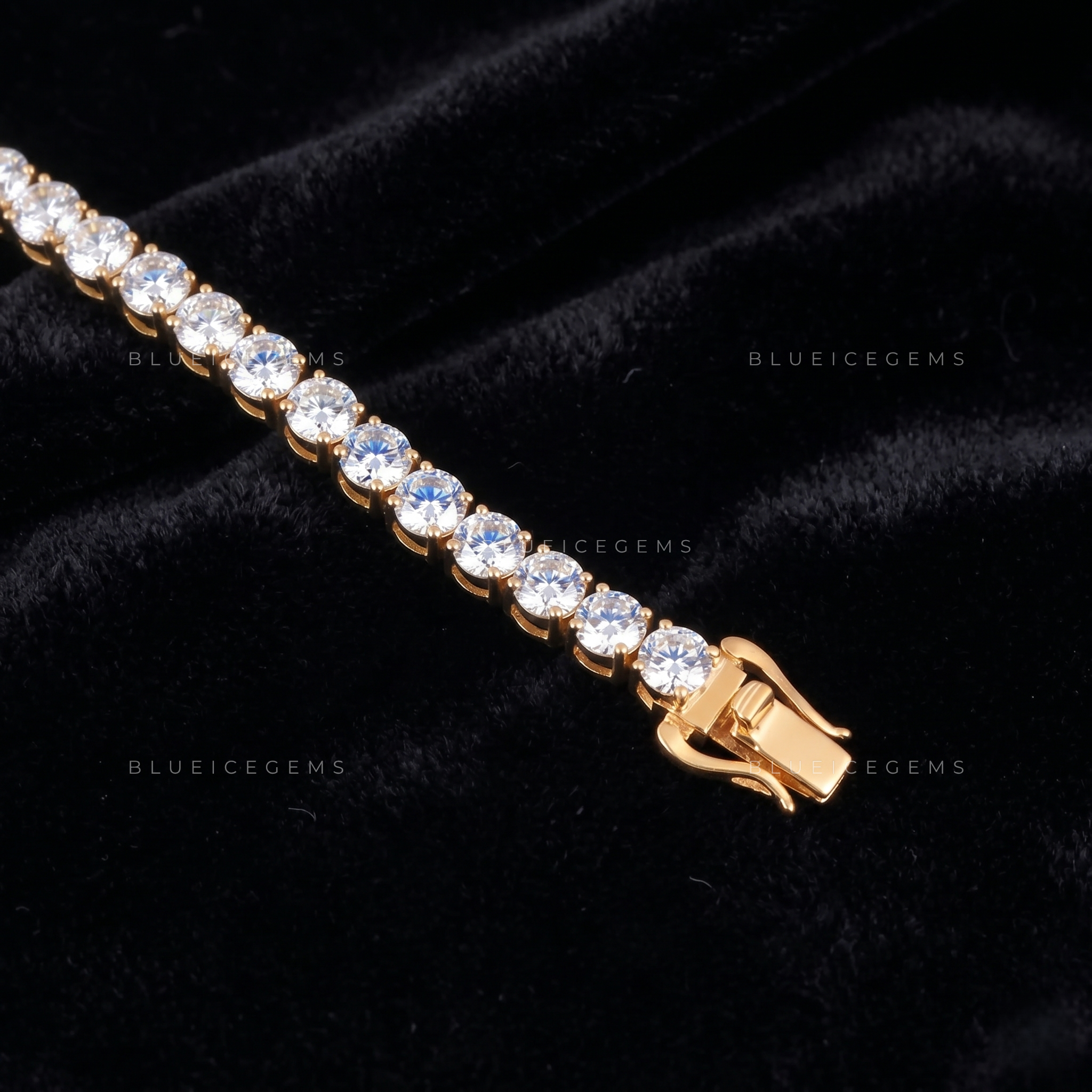 Elite Solid-Gold Brilliance High-Luster Tennis Masterpiece