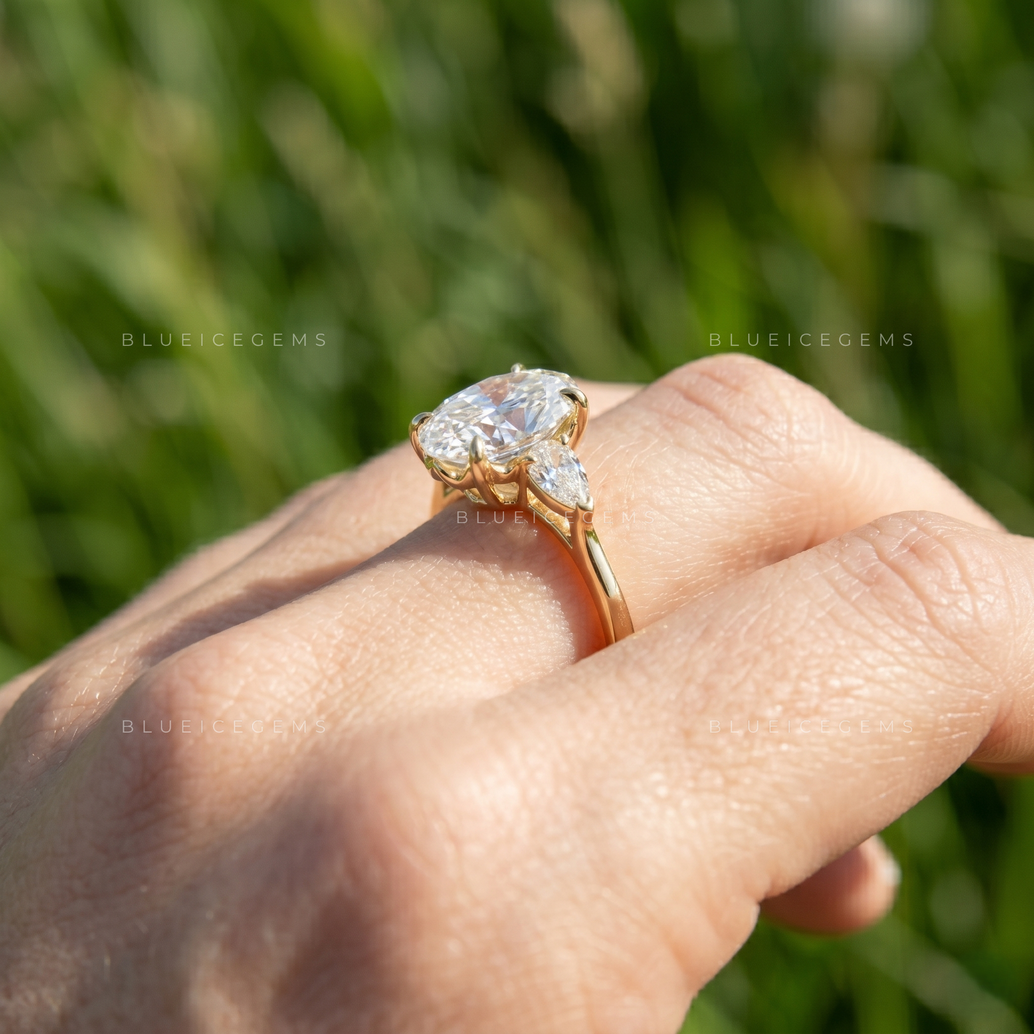 Enchanted Trilogy Oval and Pear Cut Minimalist Engagement Ring
