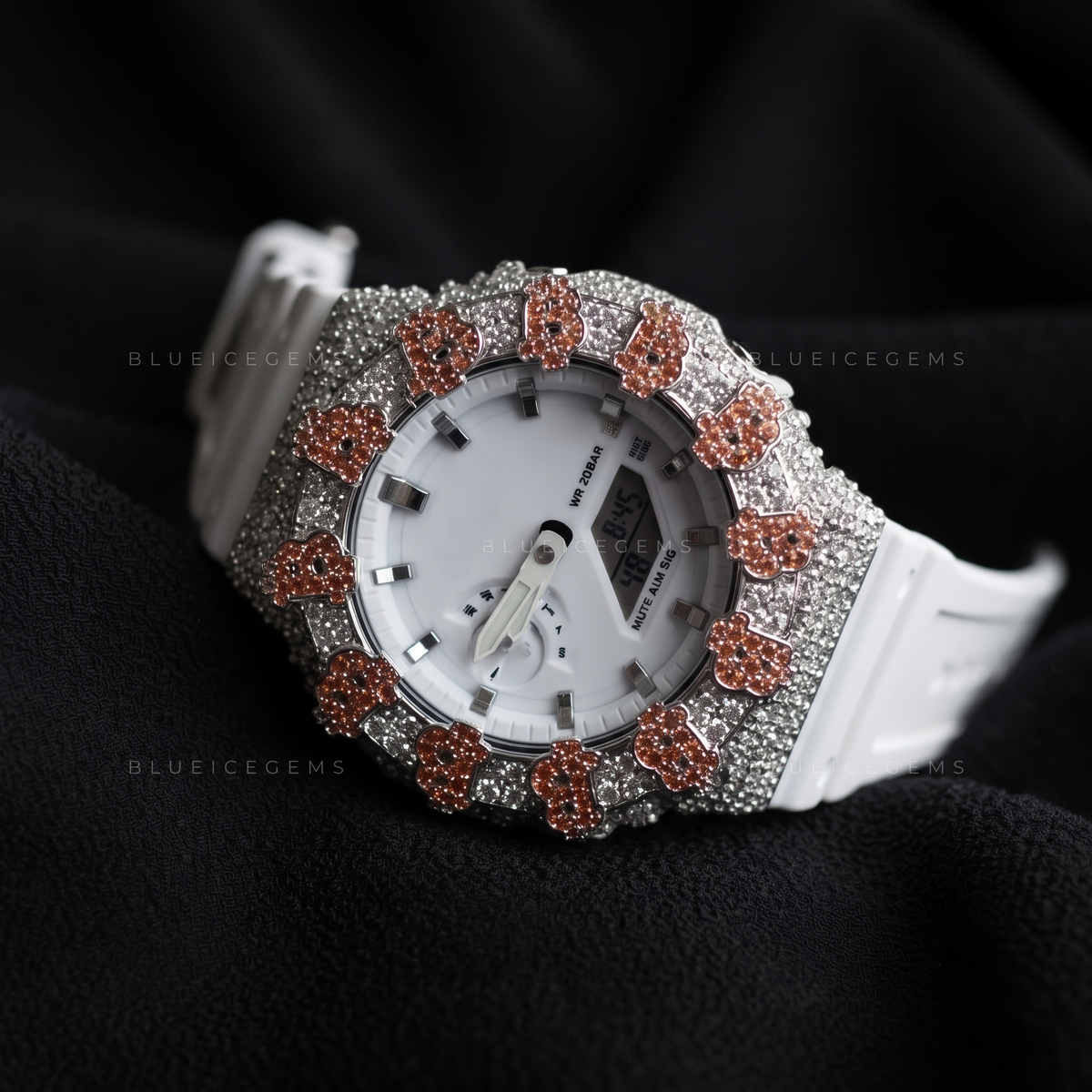 Bitcoin Orange Flame Iced Watch