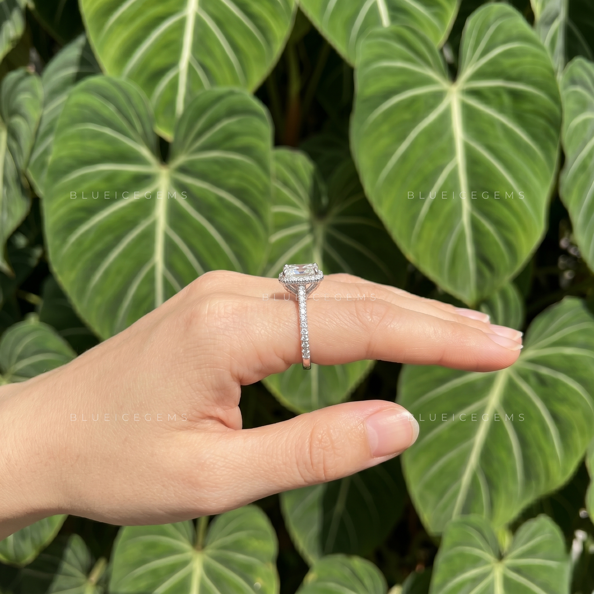 Dazzling Majesty Radiant Cut Halo Engagement Ring