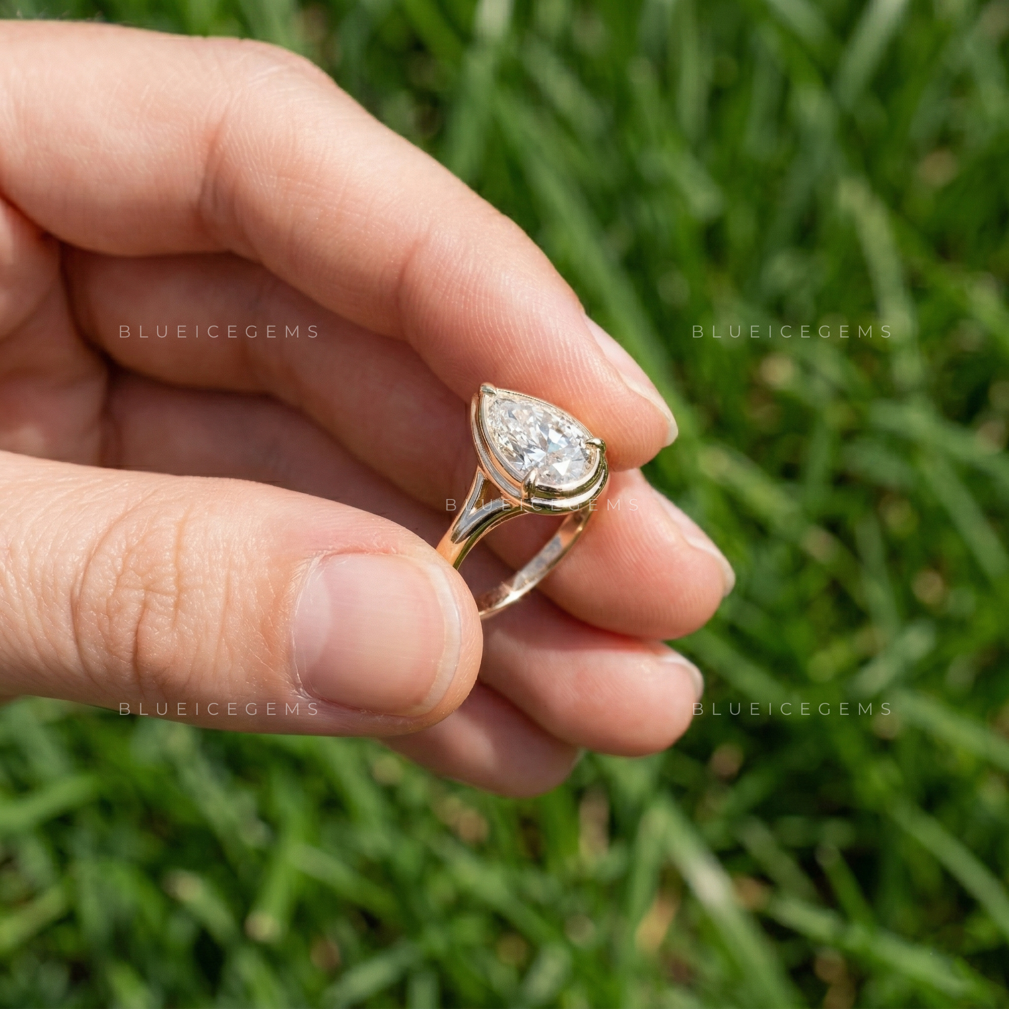 Luminous Grace Pear Cut Solitaire Ring