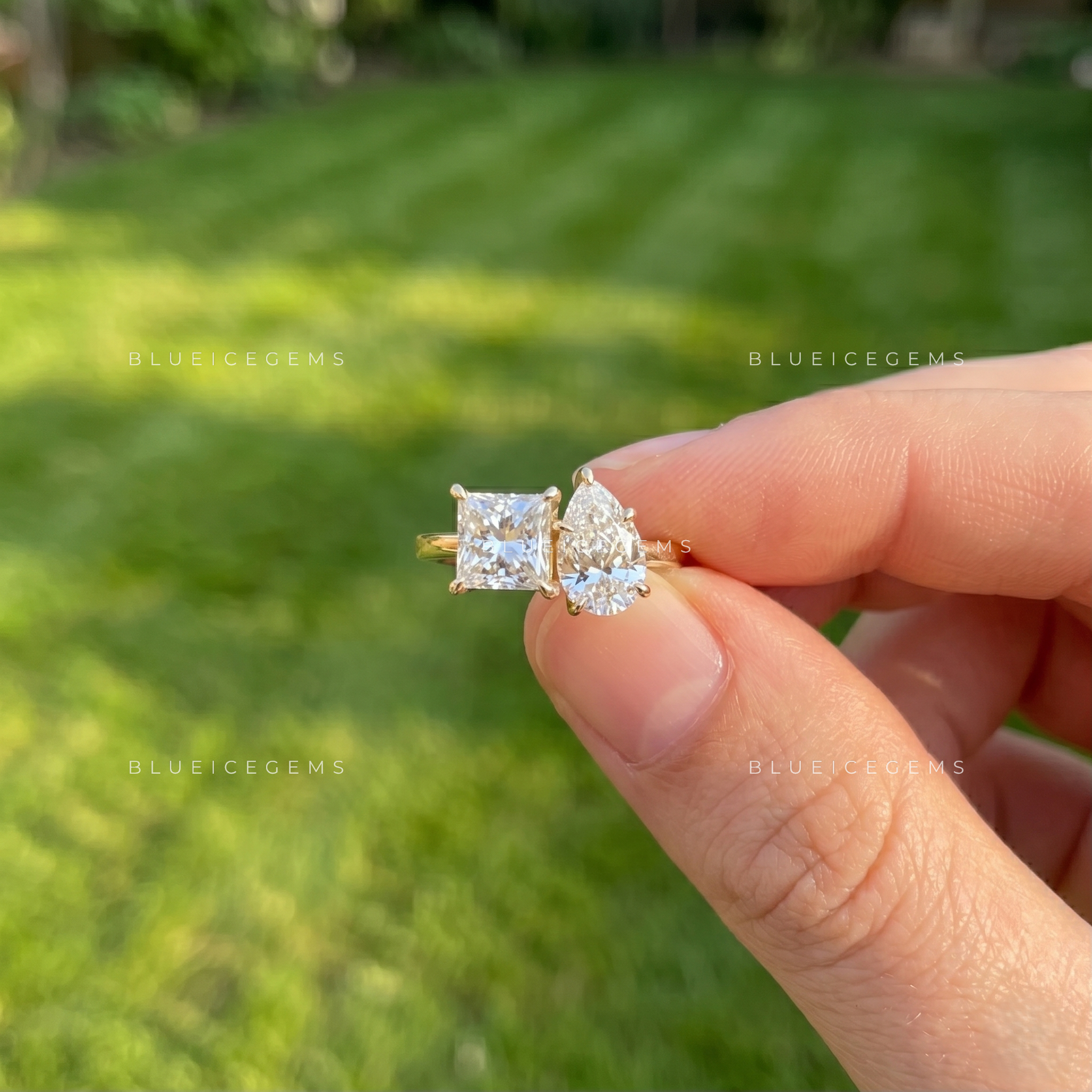 Regal Splendor Princess and Pear Engagement Ring