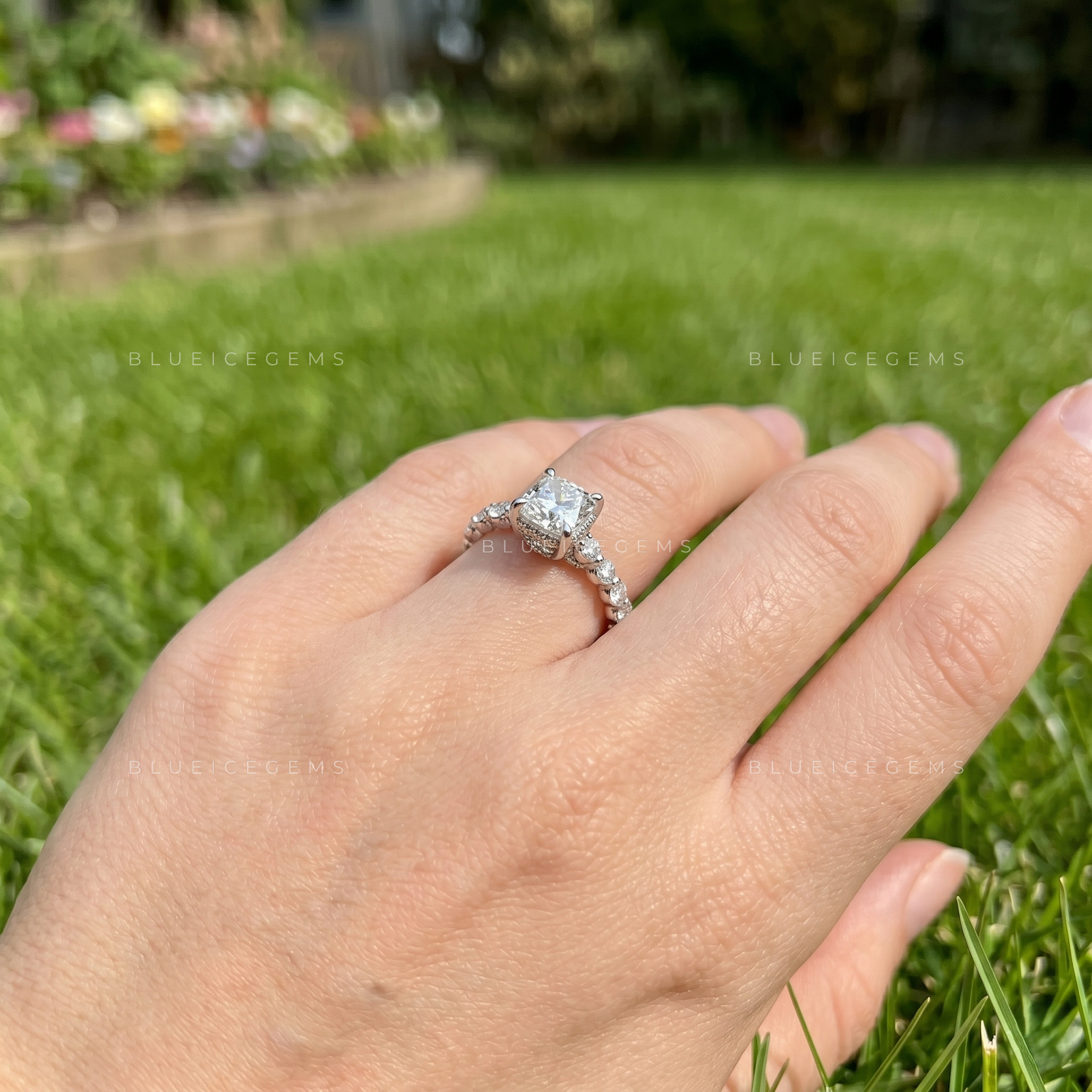 Enchanted Cushion Brilliant Cut Mid-Century Heirloom Engagement Ring