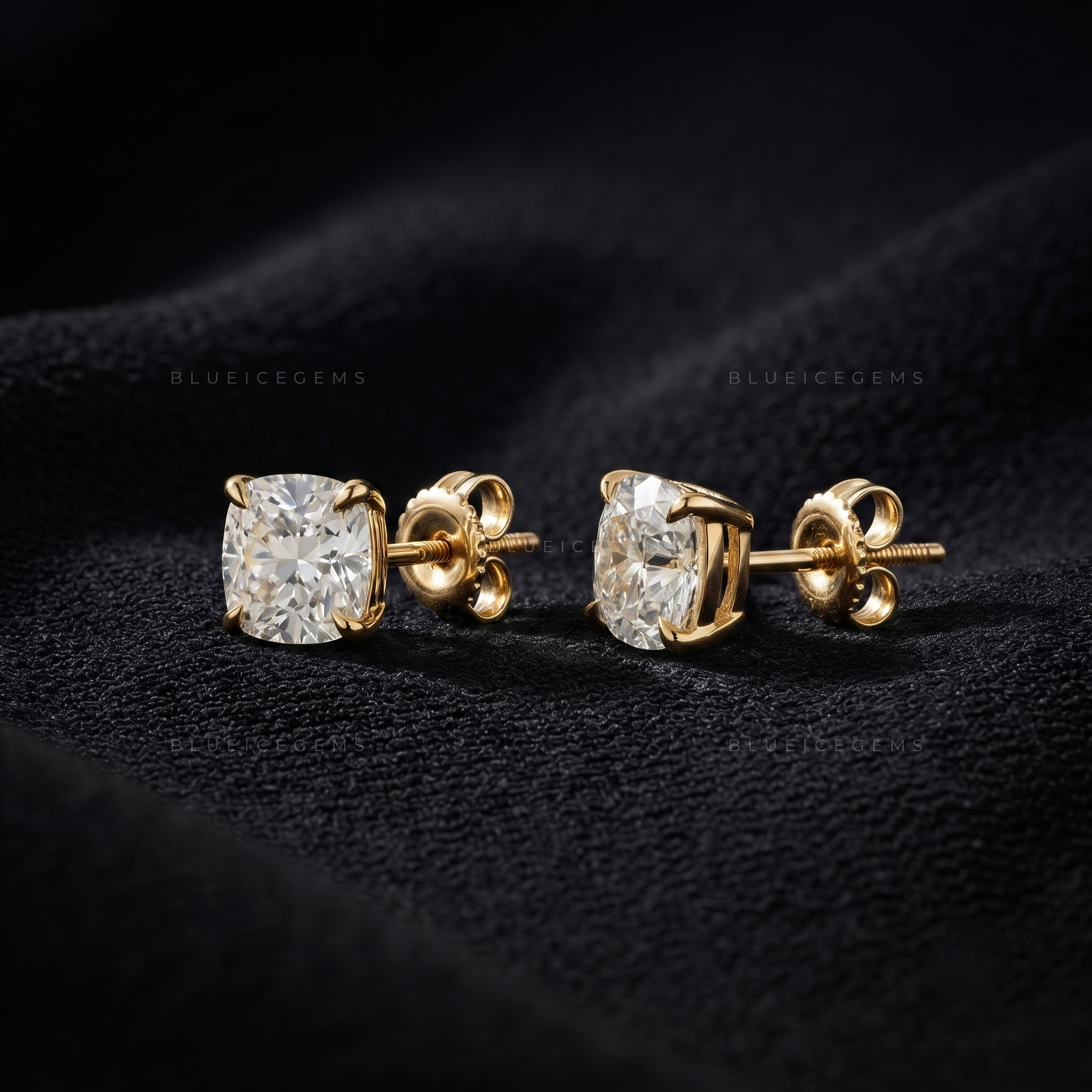 Sovereign Cushion-Cut Lab-Grown Diamond Stud Earrings
