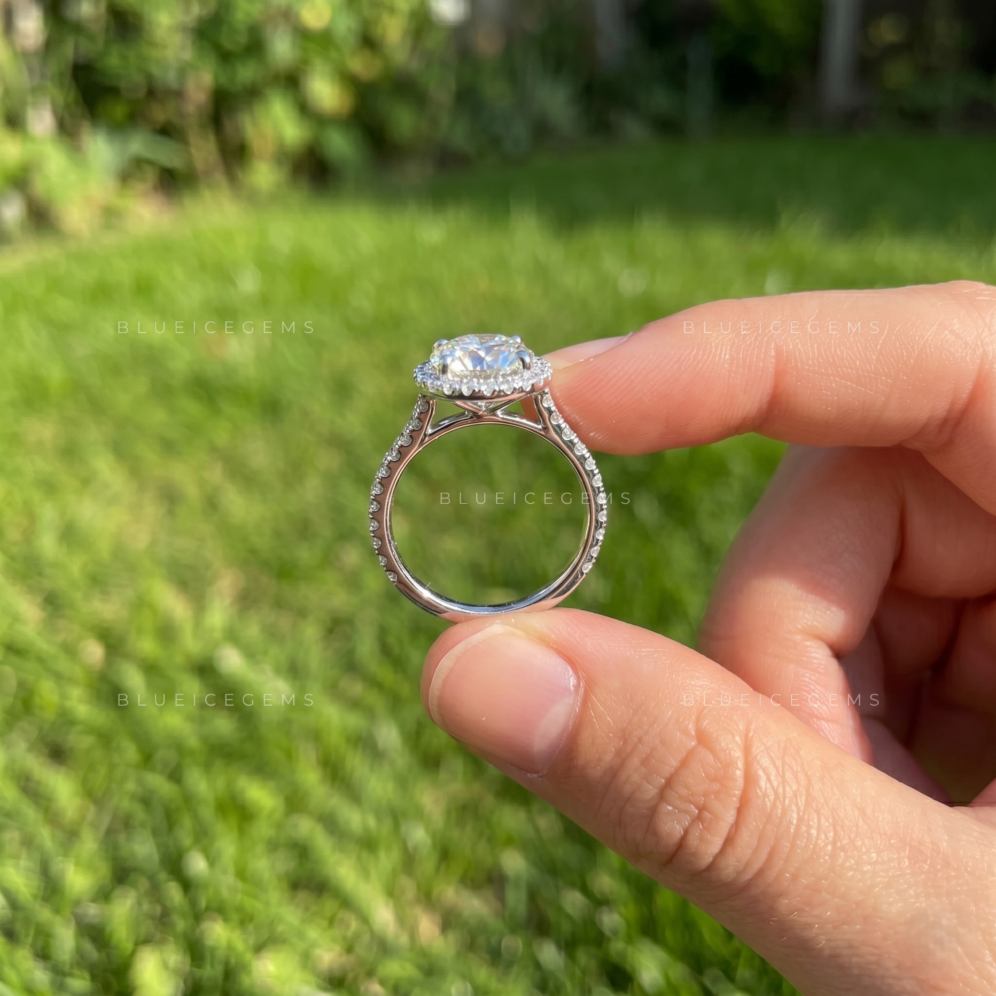 Dazzling Round Brilliant Cut Halo Artistry Engagement Ring
