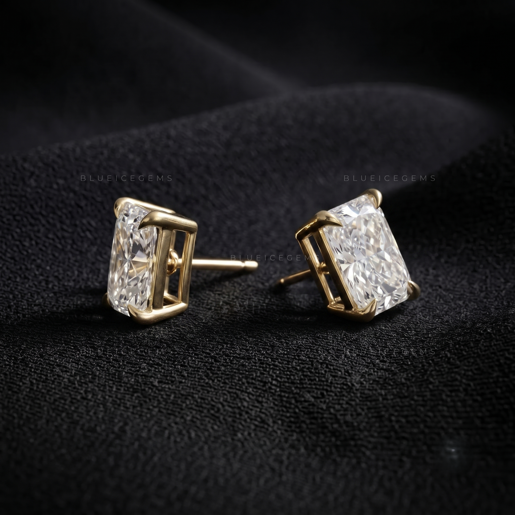 Prism Radiance Radiant-Cut Lab-Grown Diamond Stud Earrings
