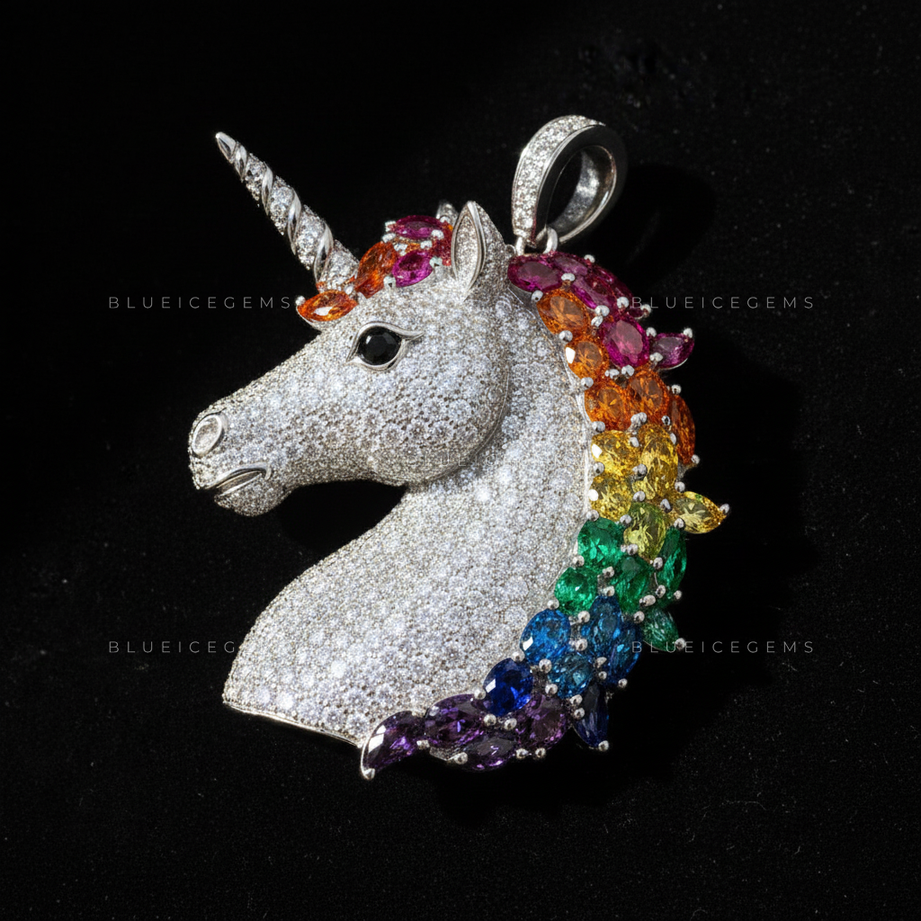 The Celestial Prism Unicorn: Rainbow Gradient Mane & Diamond Frost Sovereign