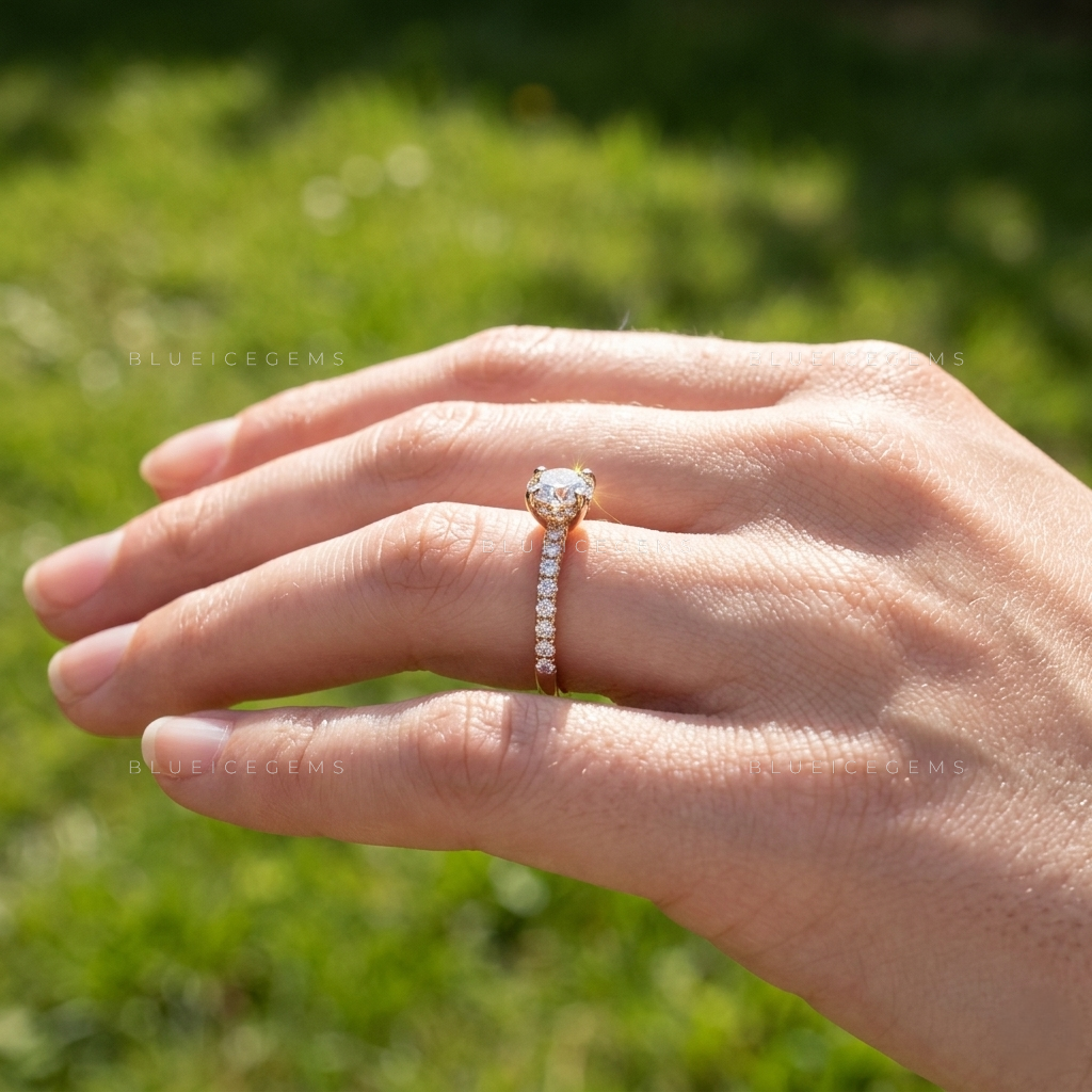 Dainty Braided Round Diamond Minimalist Stacking Promise Ring