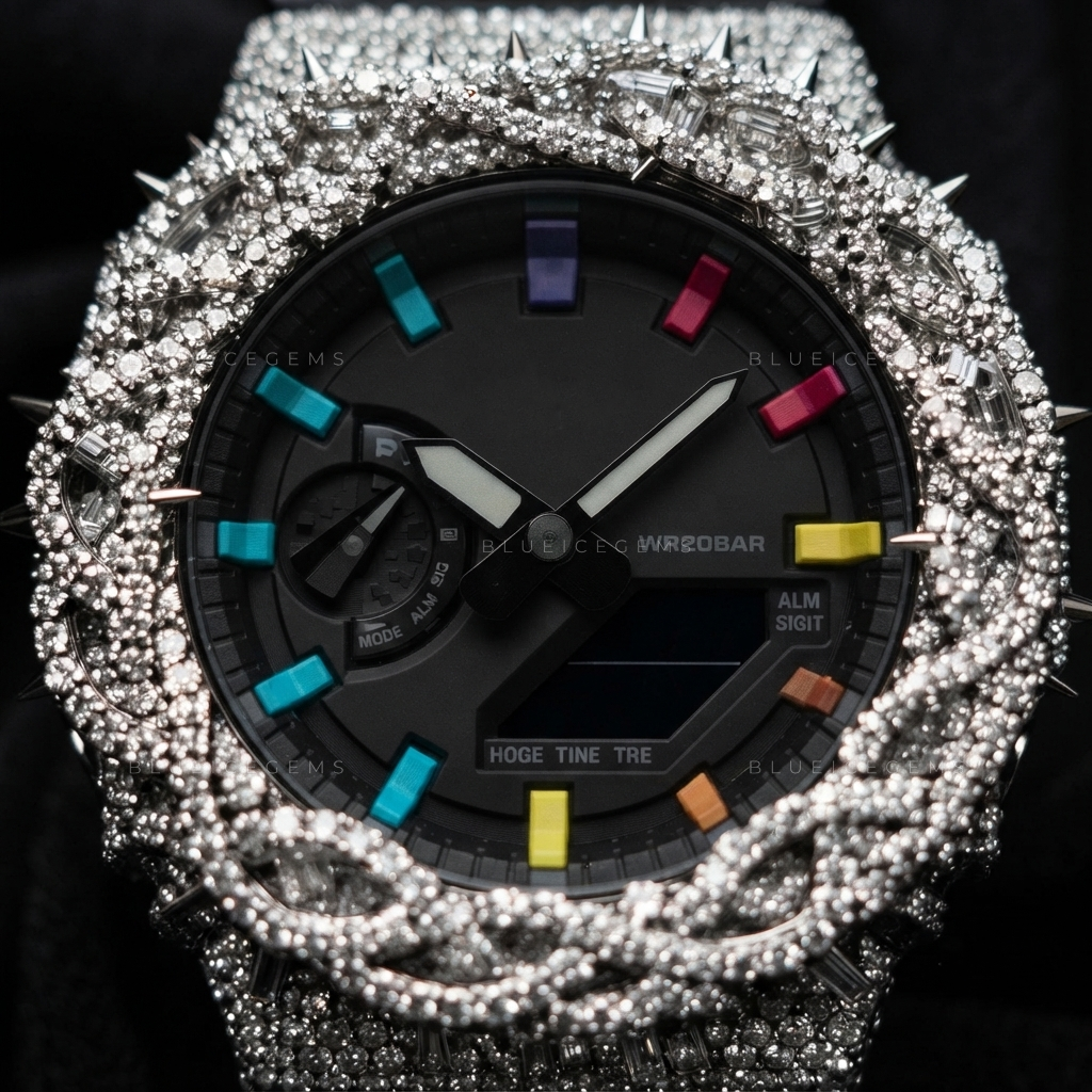 Thorn Crown Iced Out Watch – VVS Moissanite Custom Bezel