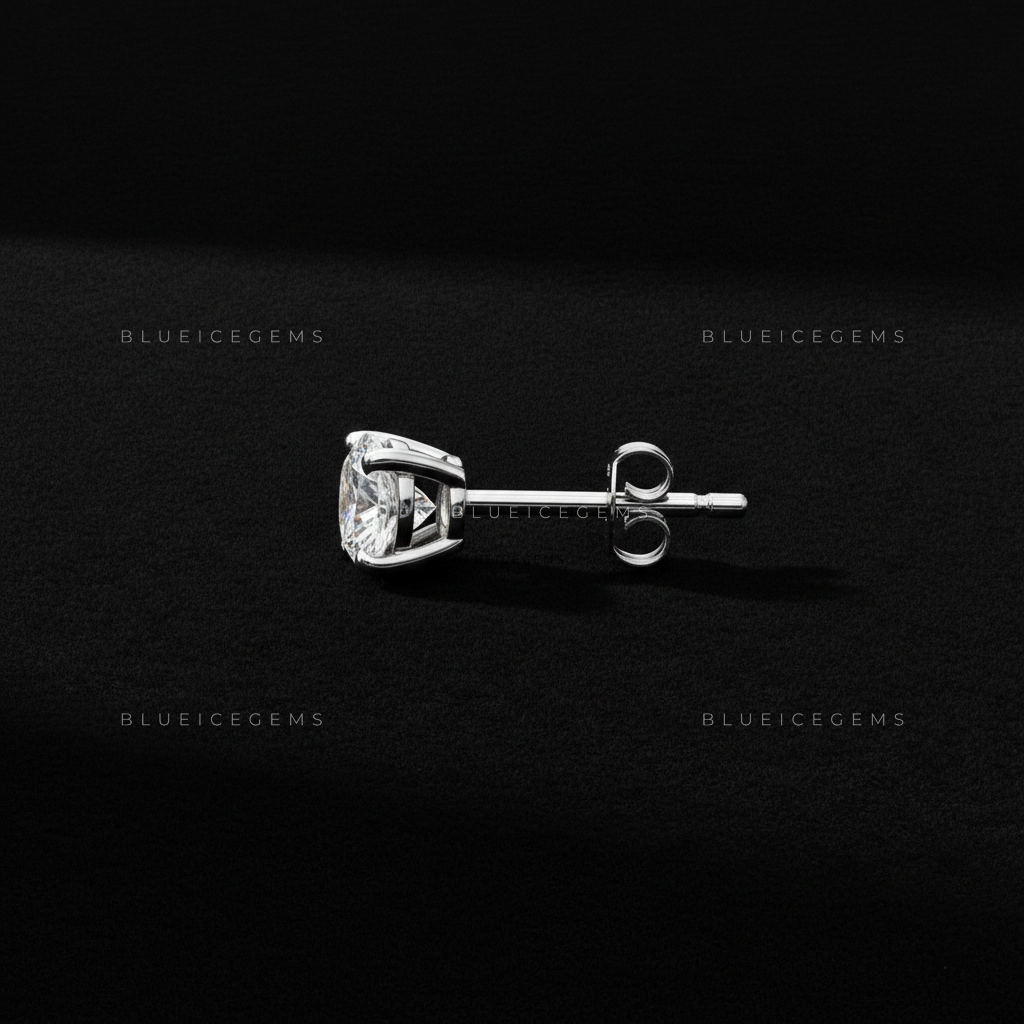 The Zenith Sparkle: Round Diamond Stud Earrings