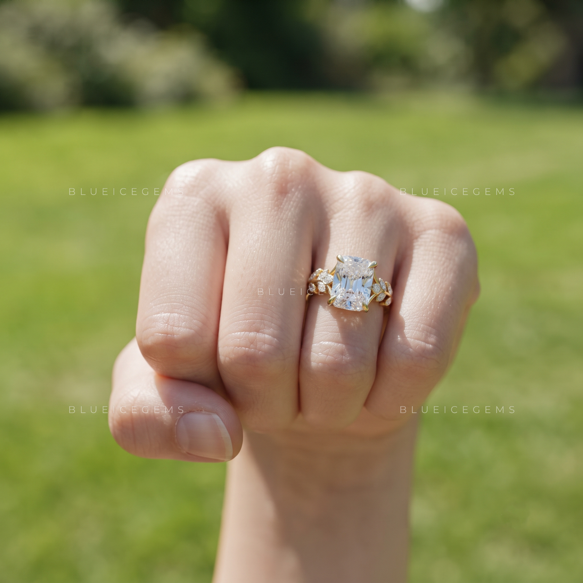 Antique Petal Halo Old Mine Engagement Ring