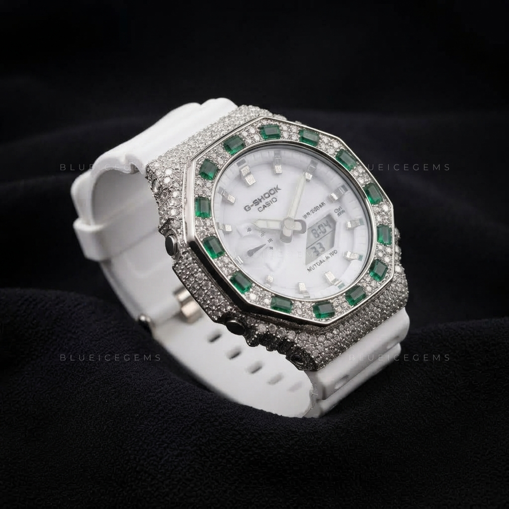 Prismatic Crown Iced Watch – VVS Moissanite Rainbow Edition