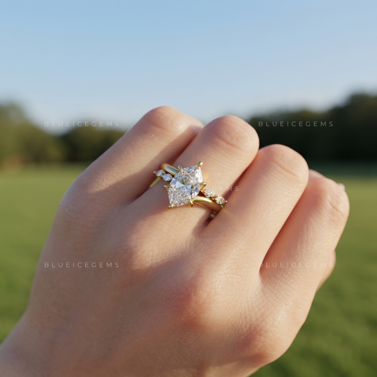 Dutch Marquise Twist Halo Engagement Ring
