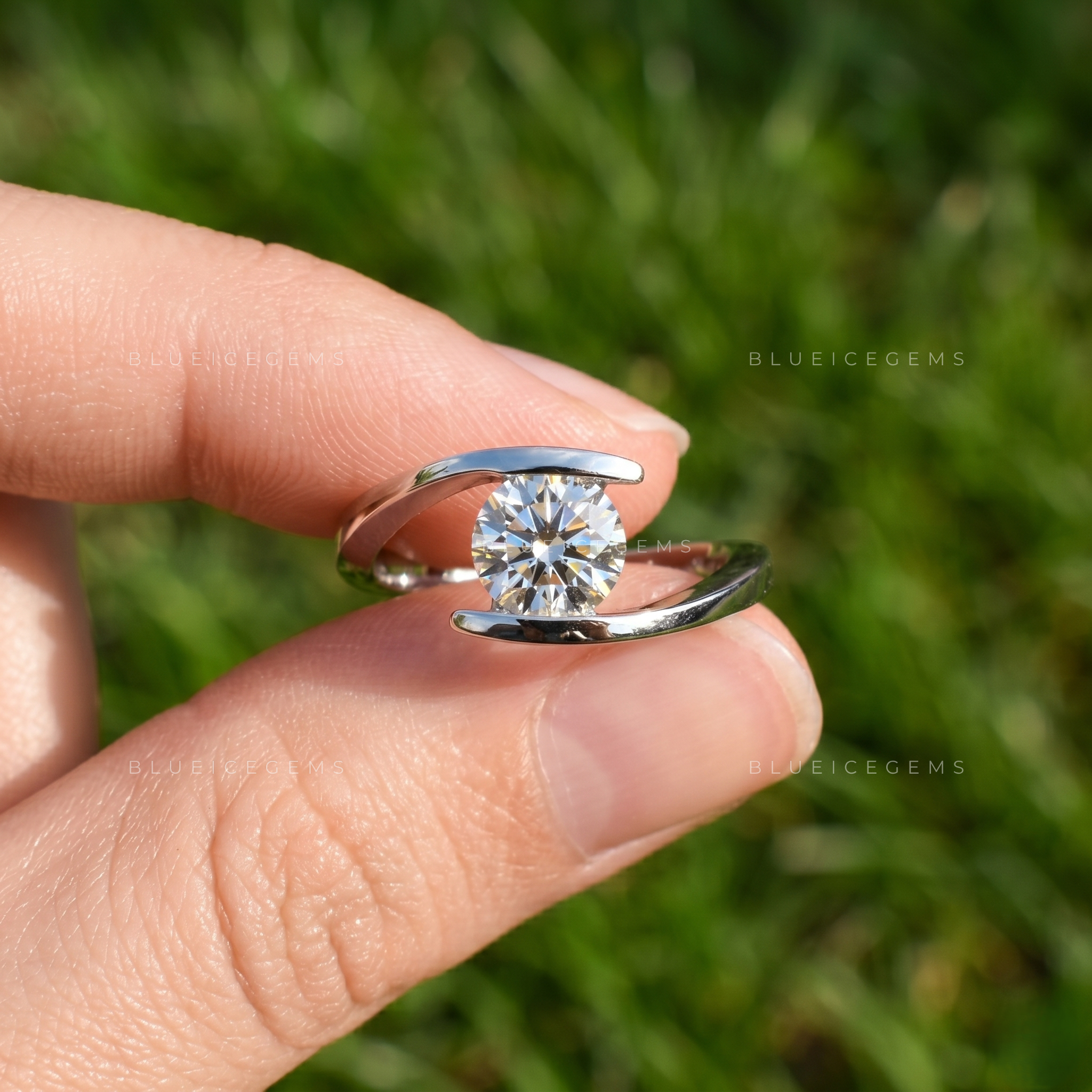 Whispering Grace Round Brilliant Classic Solitaire Engagement Ring