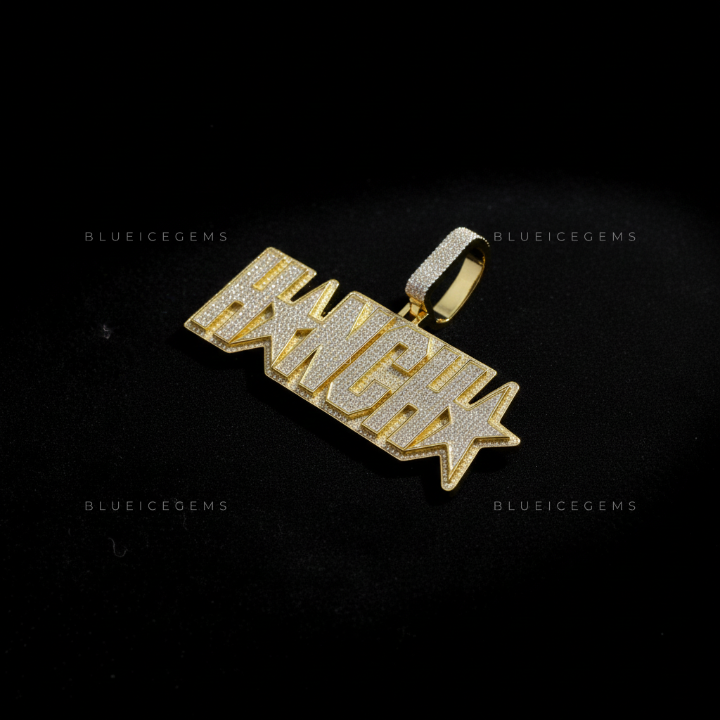 The "HANCHA" Stellar Block: Bold Architectural Lettering & Star-Infused Pendant