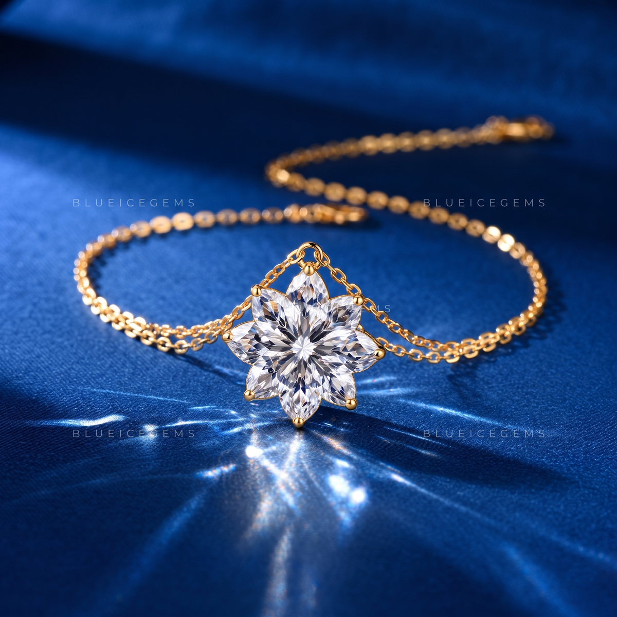 Flower Shape Solitaire Diamond Pendant