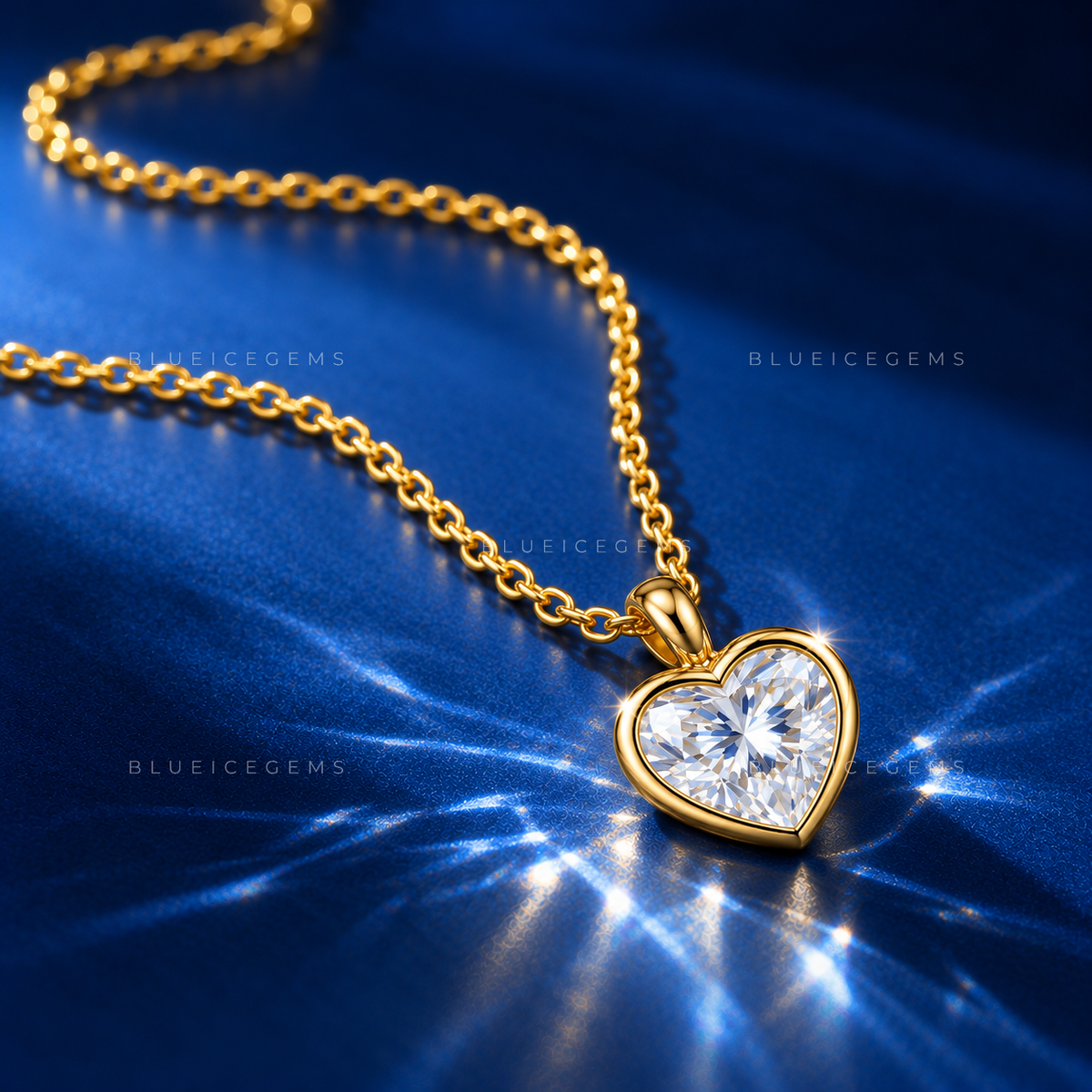 Heart Shape Bezel Set Diamond Pendant