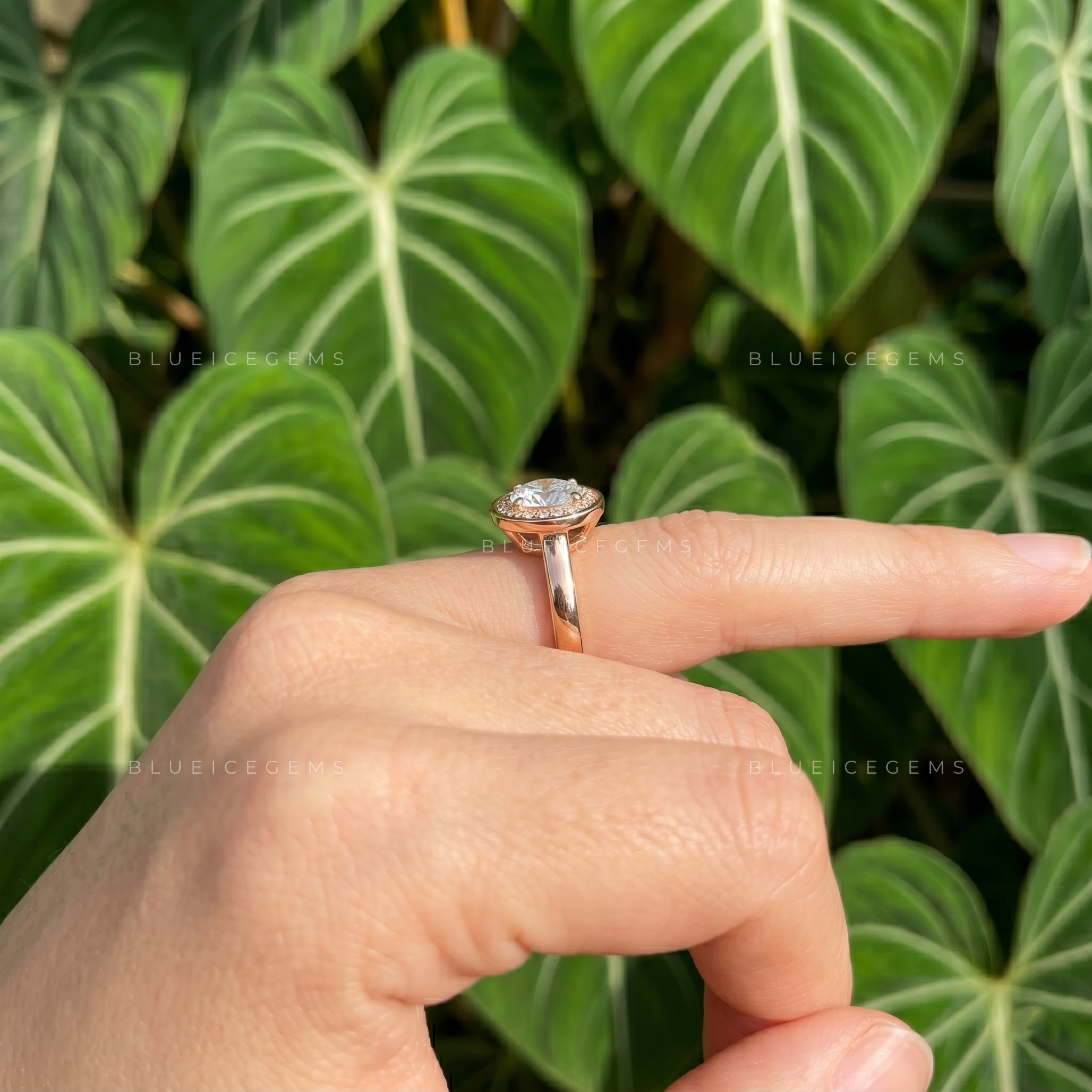 Vintage Radiance Round Cut Bezel Halo Engagement Ring