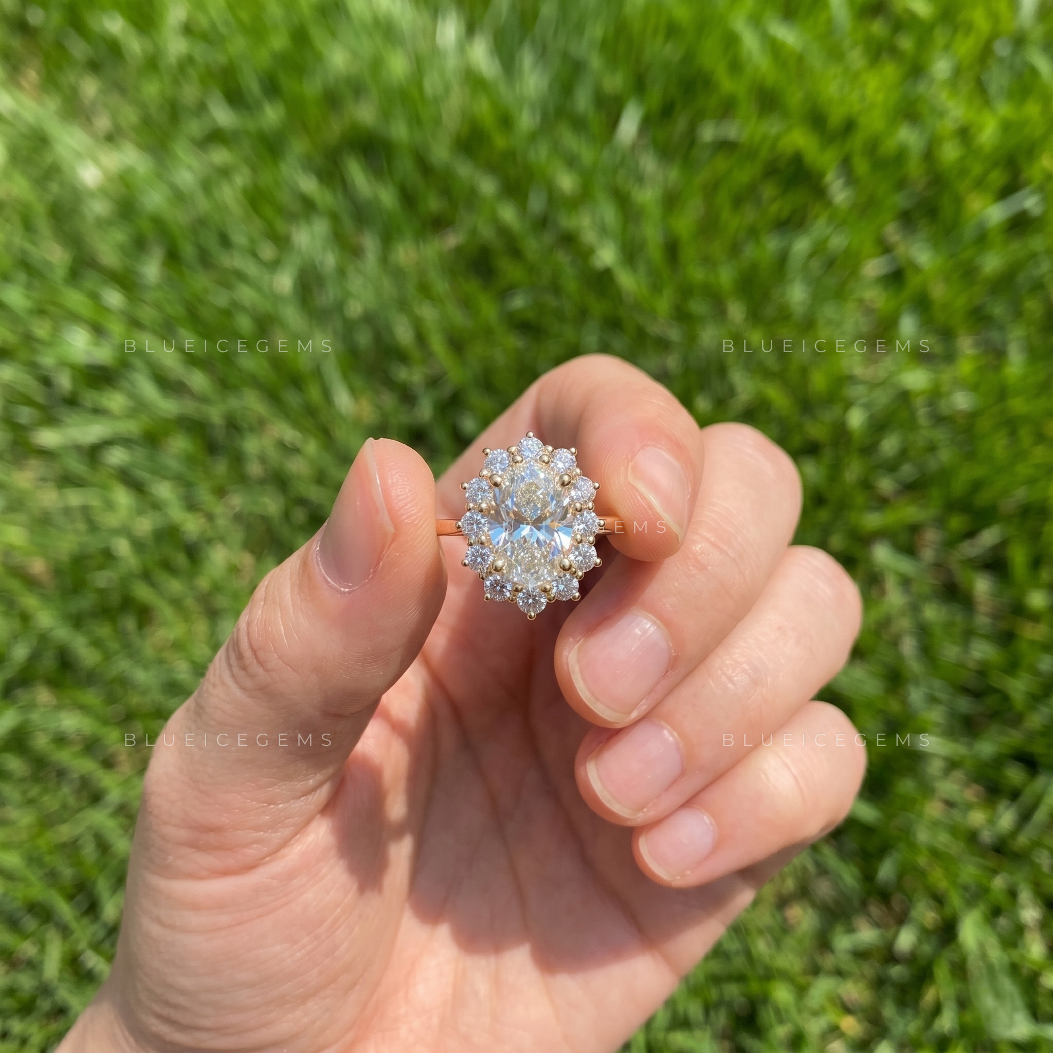 Enchanted Whisper Oval Cut Pavé Accent Engagement Ring
