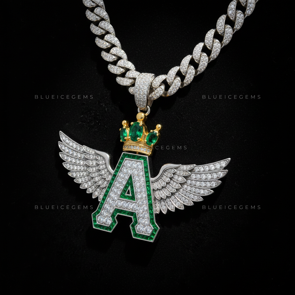 The "A" Aviator Sovereign: Emerald-Trimmed Monogram & Imperial Wing Crest