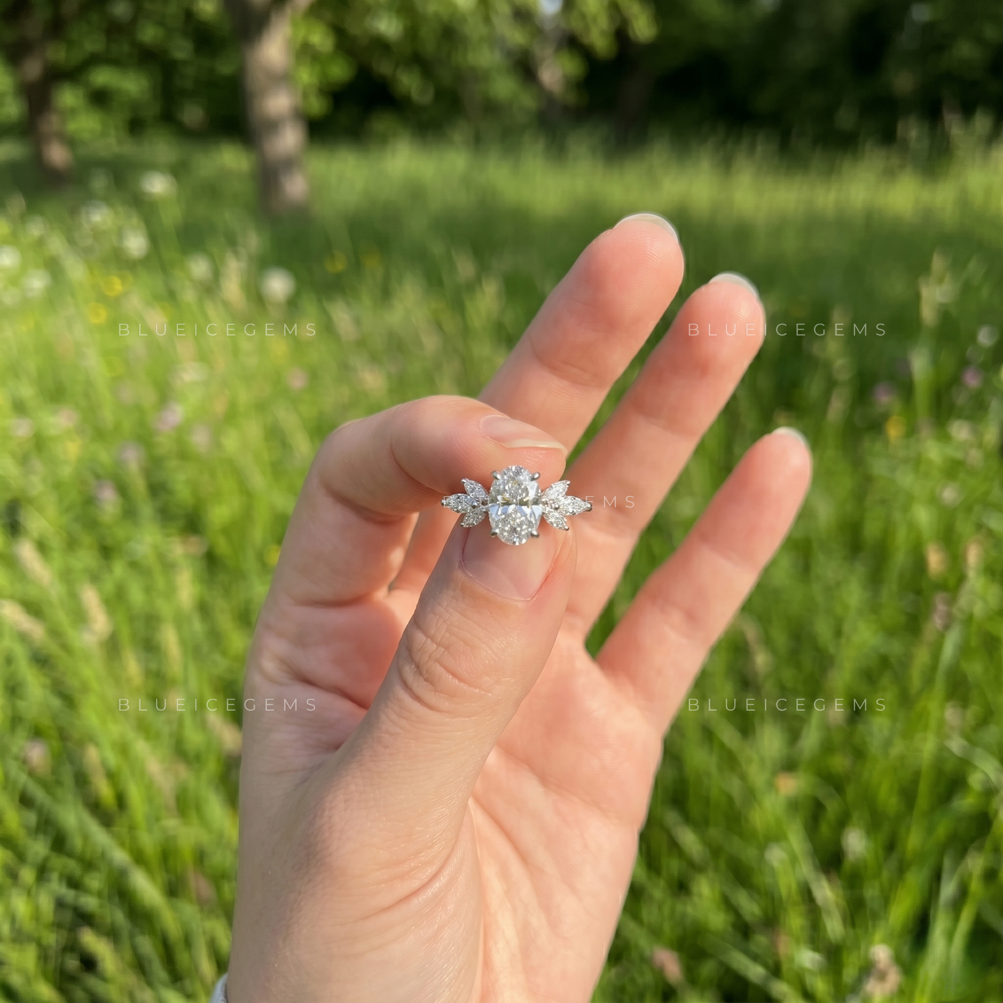 Luminous Harmony Oval Cut Solitaire Engagement Ring