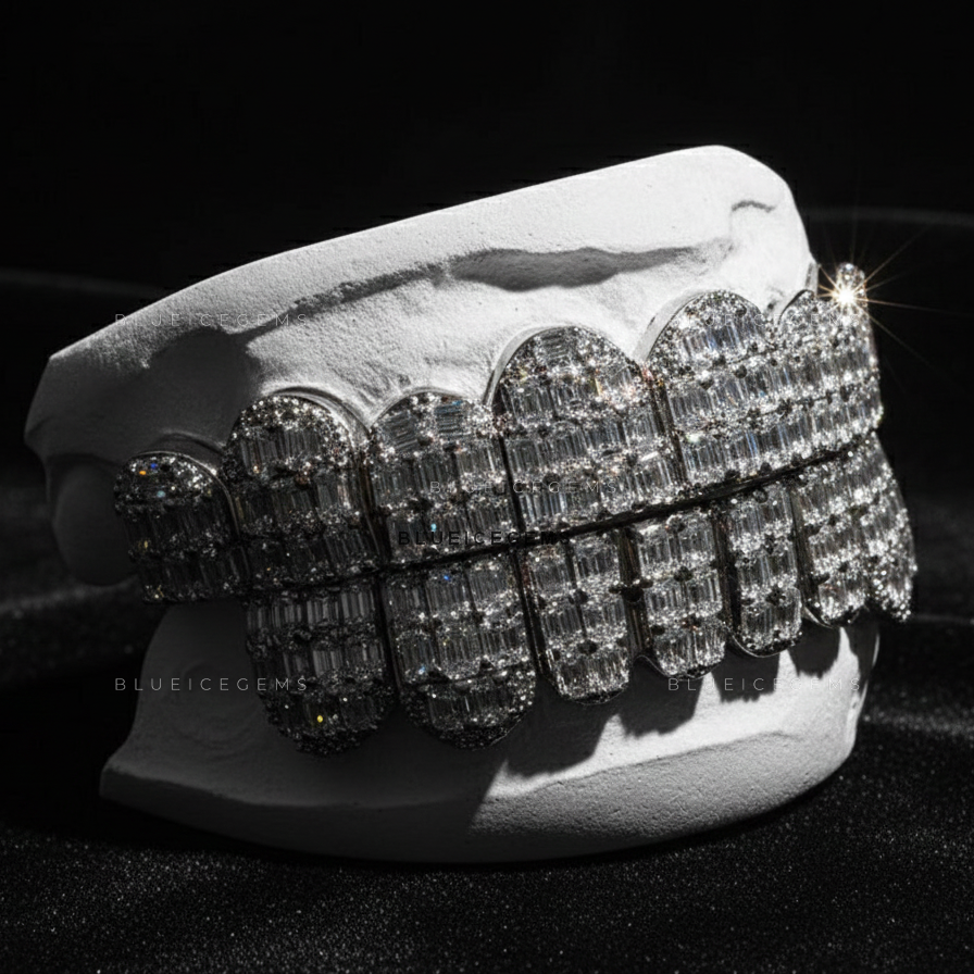 Monarch Baguette & Pave Full-Set Grillz