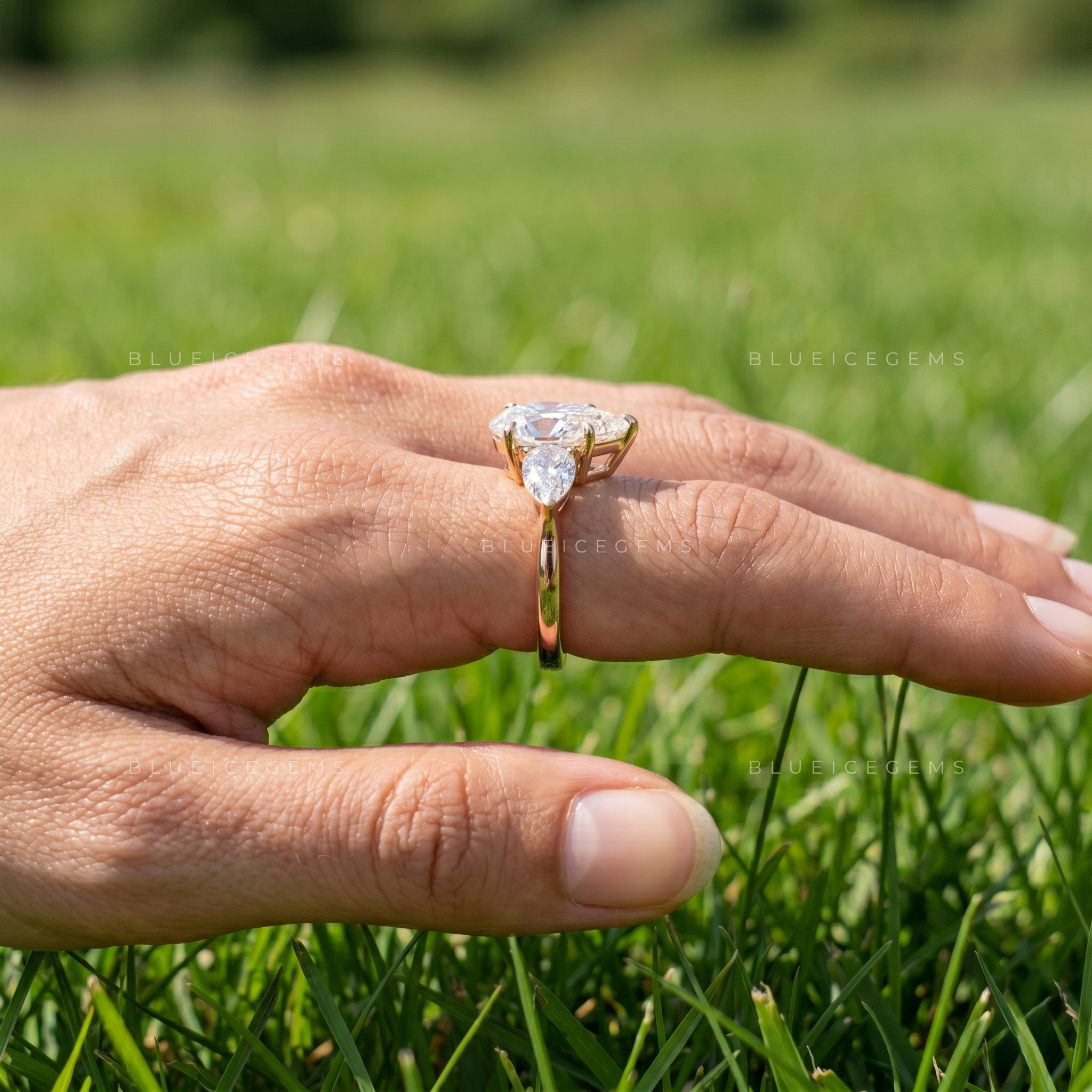 mperial Triad Pear Cut Certified Three Stone Engagement Ring