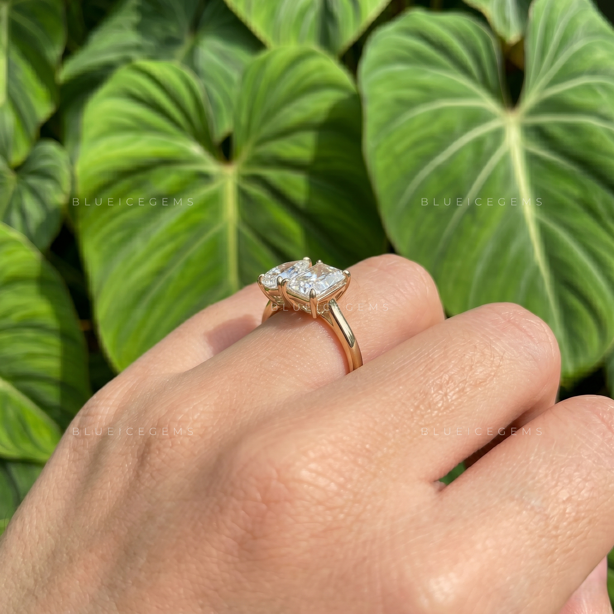 Eternal Romance Radiant and Pear Cut Toi Et Moi Engagement Ring