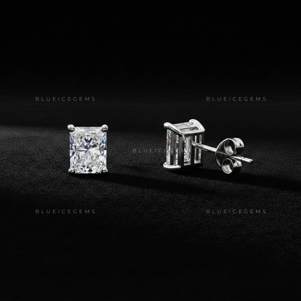 The Luminous Vault: Radiant Diamond Stud Earrings