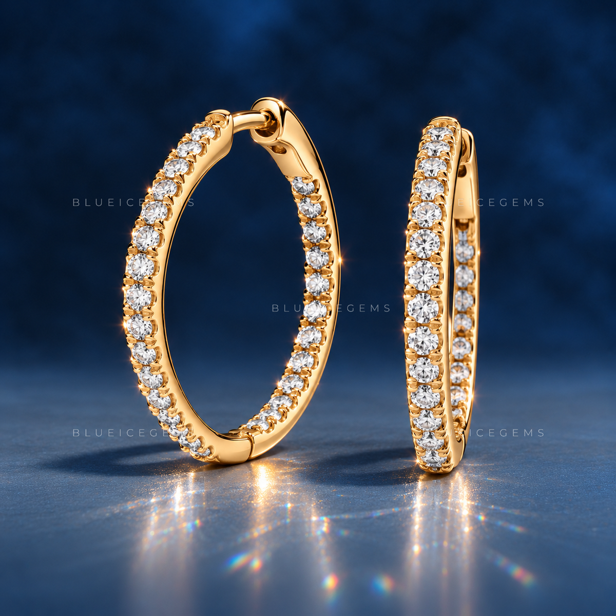 Micro Pavé Diamond Hoop Earrings